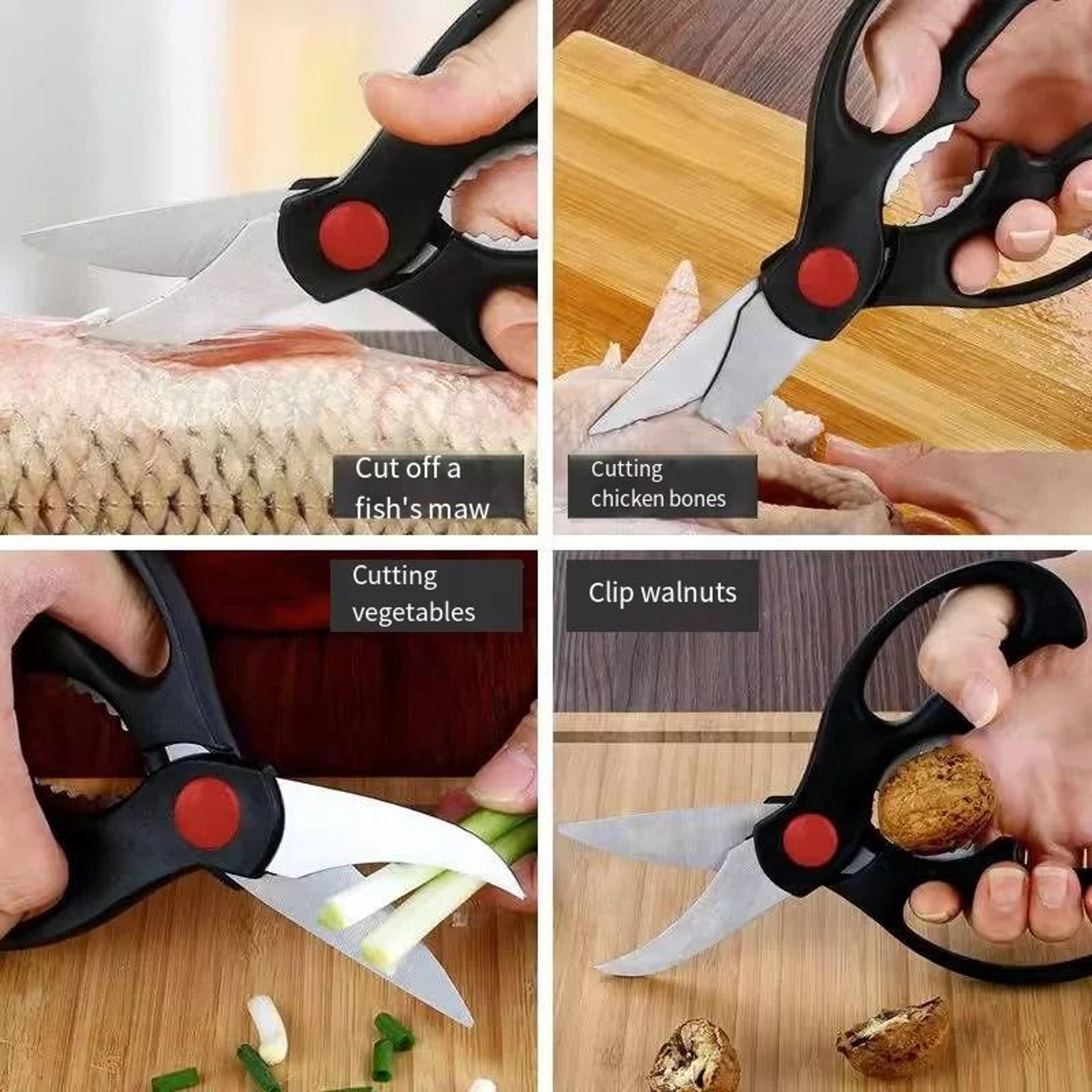 3Piece MultiFunctional Stainless Steel Kitchen Scissors  Chicken Bone Shears Set 1