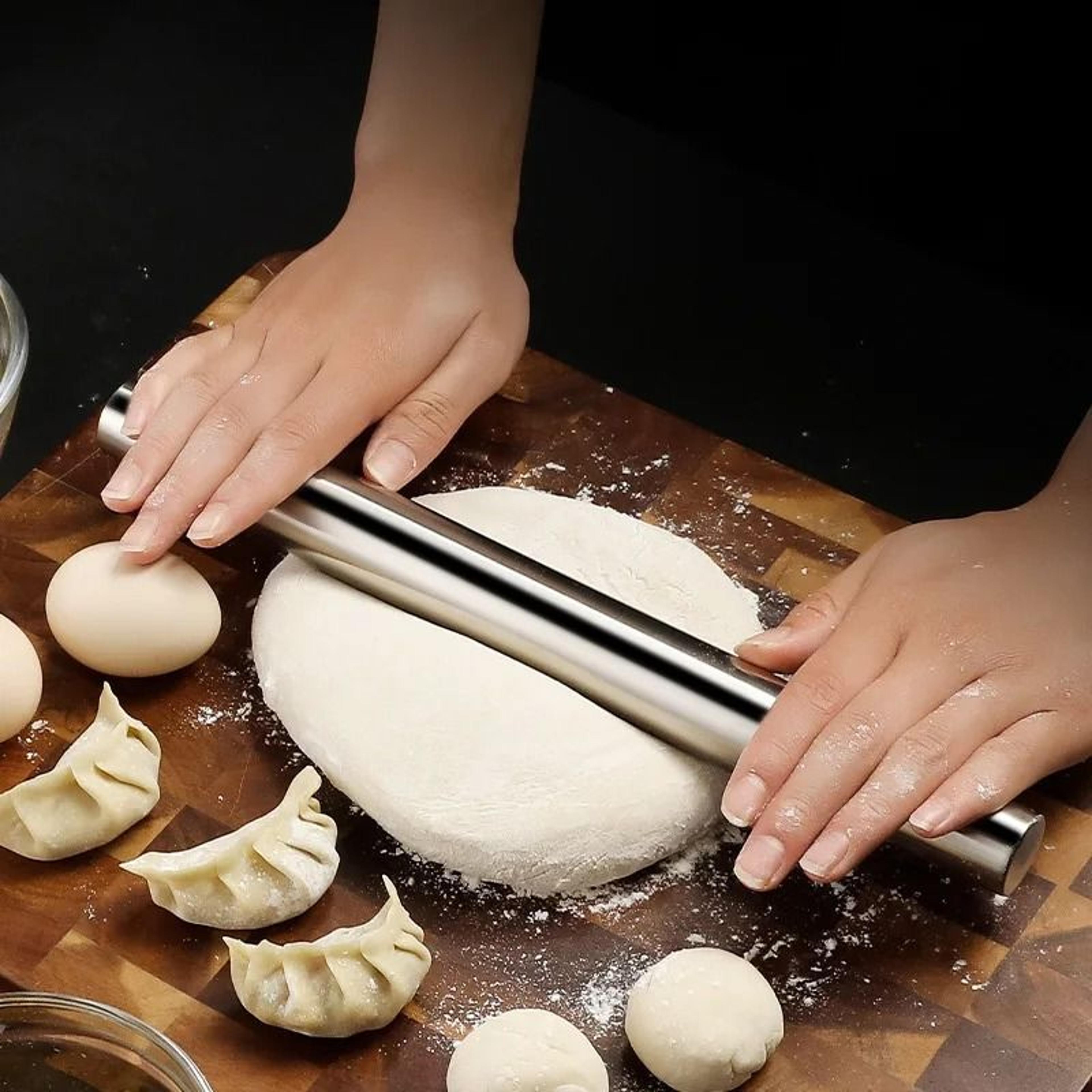 Stainless Steel Rolling Pin  Dough Roller For Baking Pastry Pizza  Cookies 4