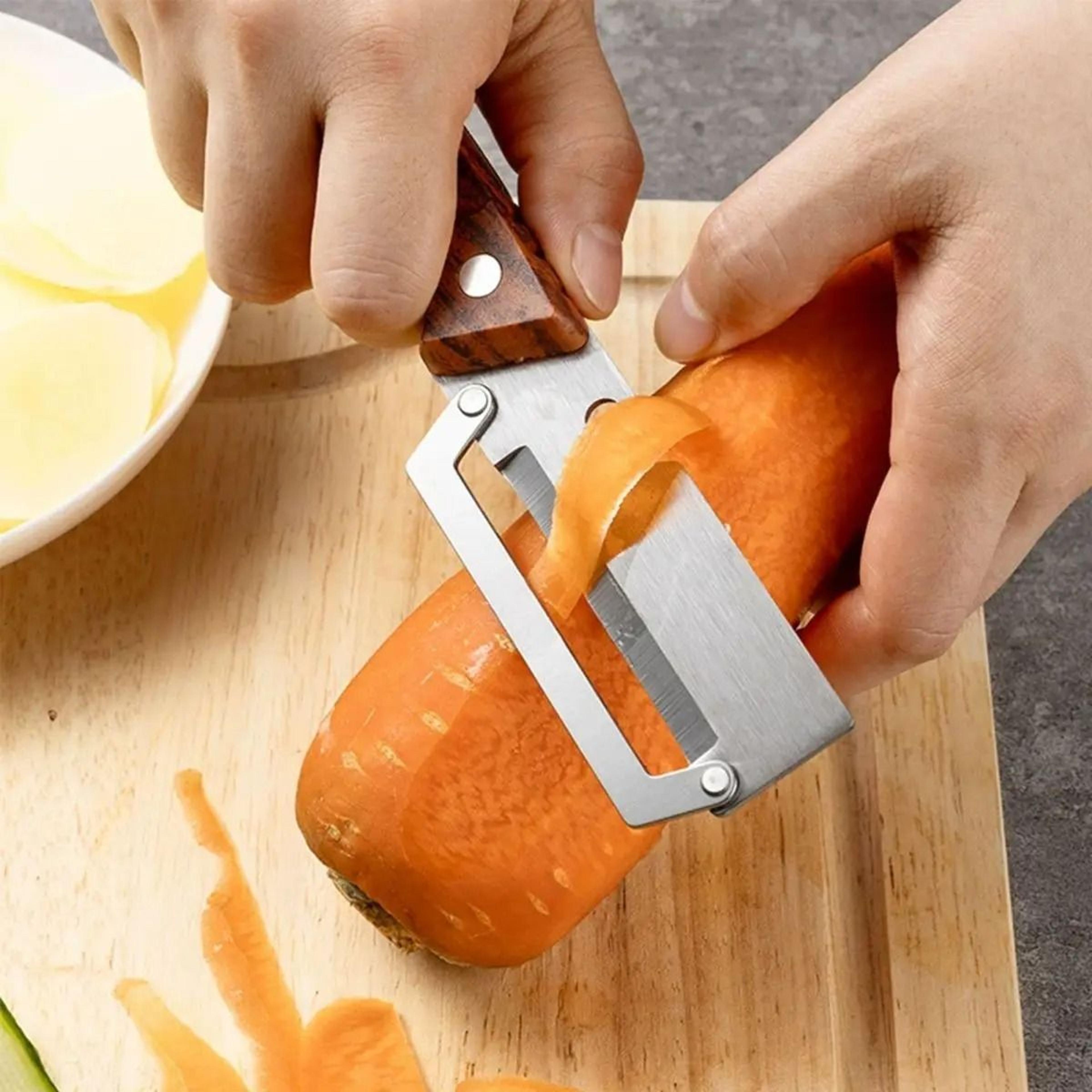 Wooden Handle Paring Knife HighAppearance Fruit Planer  Sugarcane Scraping Tool 0