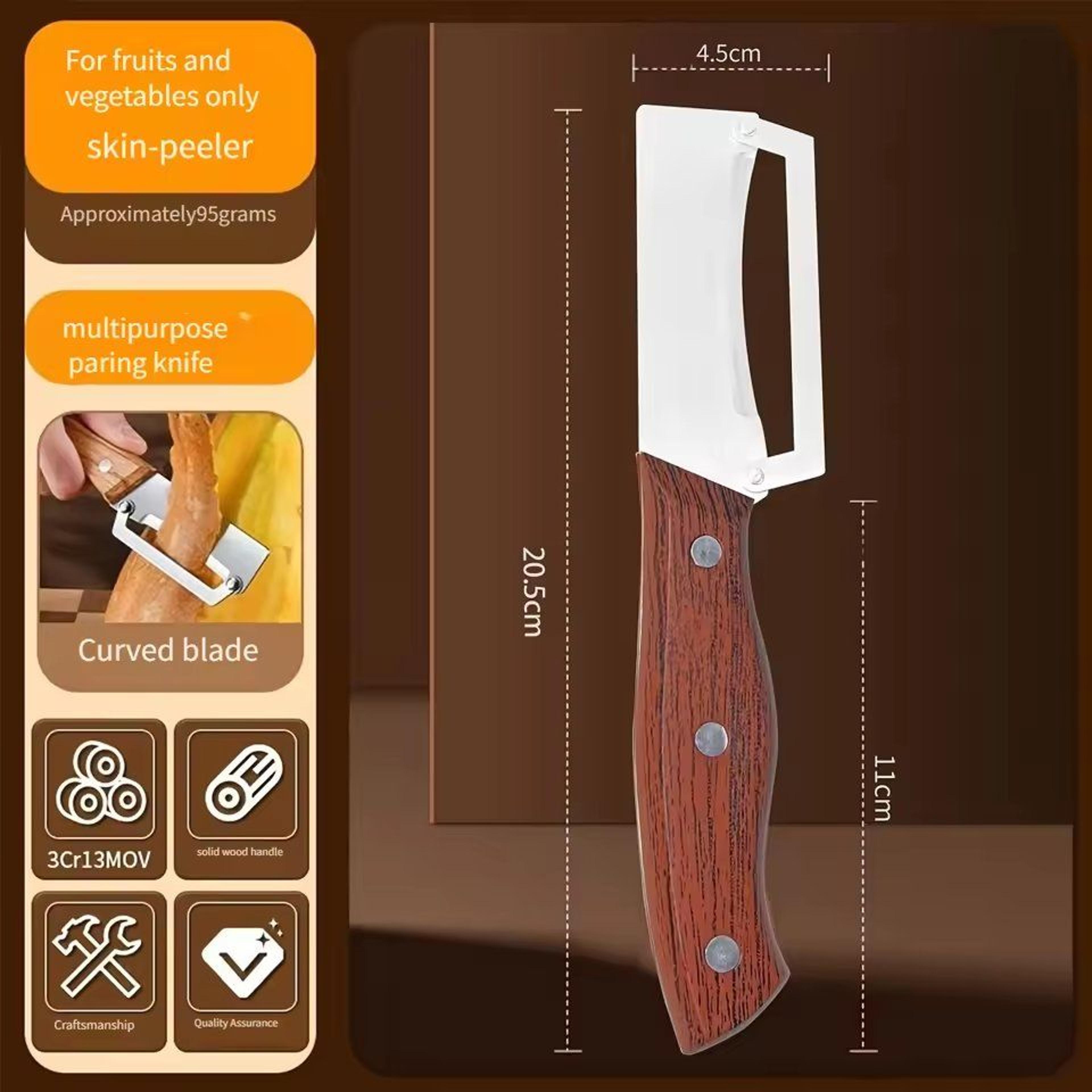 Wooden Handle Paring Knife HighAppearance Fruit Planer  Sugarcane Scraping Tool 5