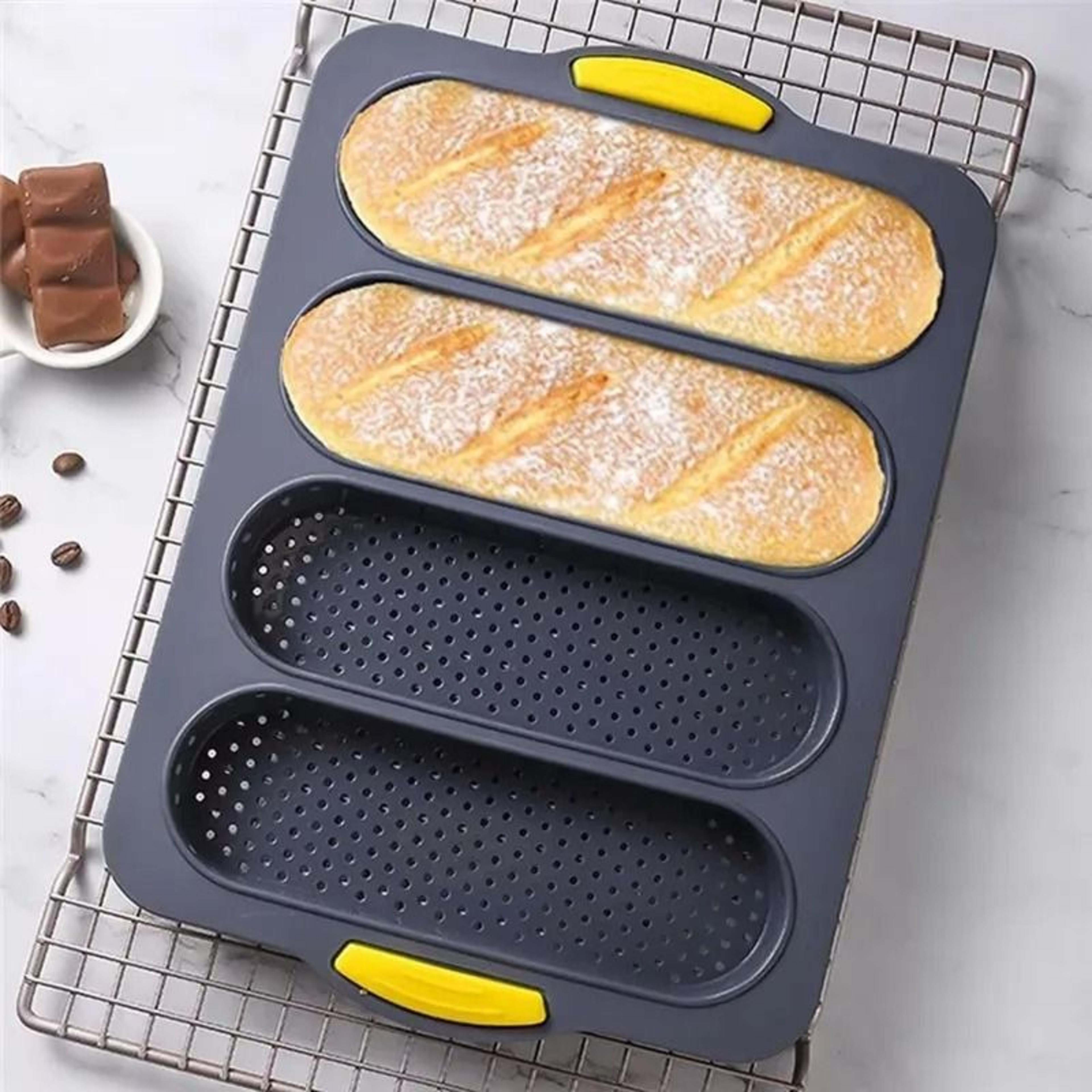 large commercial grade non-stick silicone baguette baking mold & french bread tray