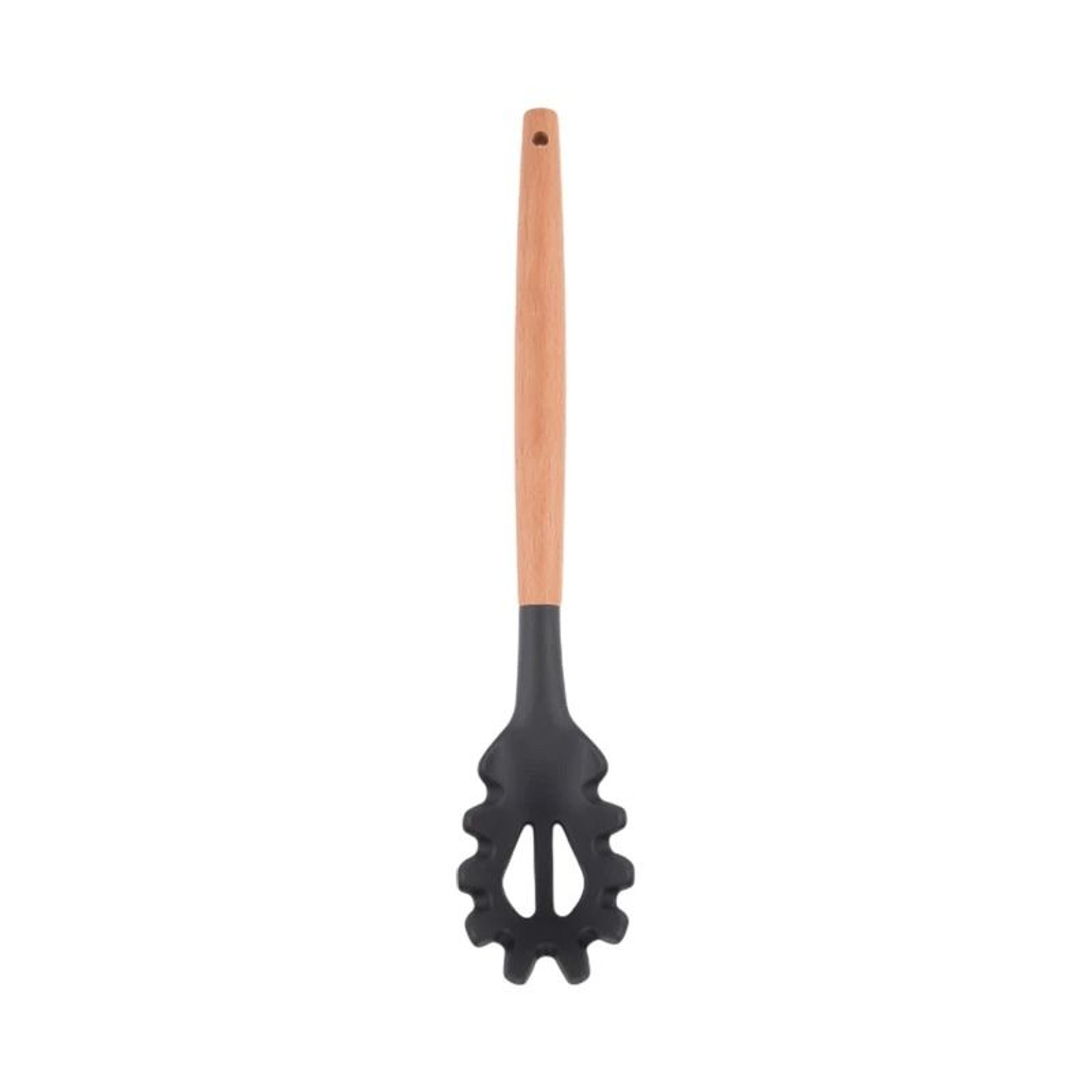 HeatResistant Silicone Noodle Scoop  Spaghetti Serving Fork With Strainer Slots 9