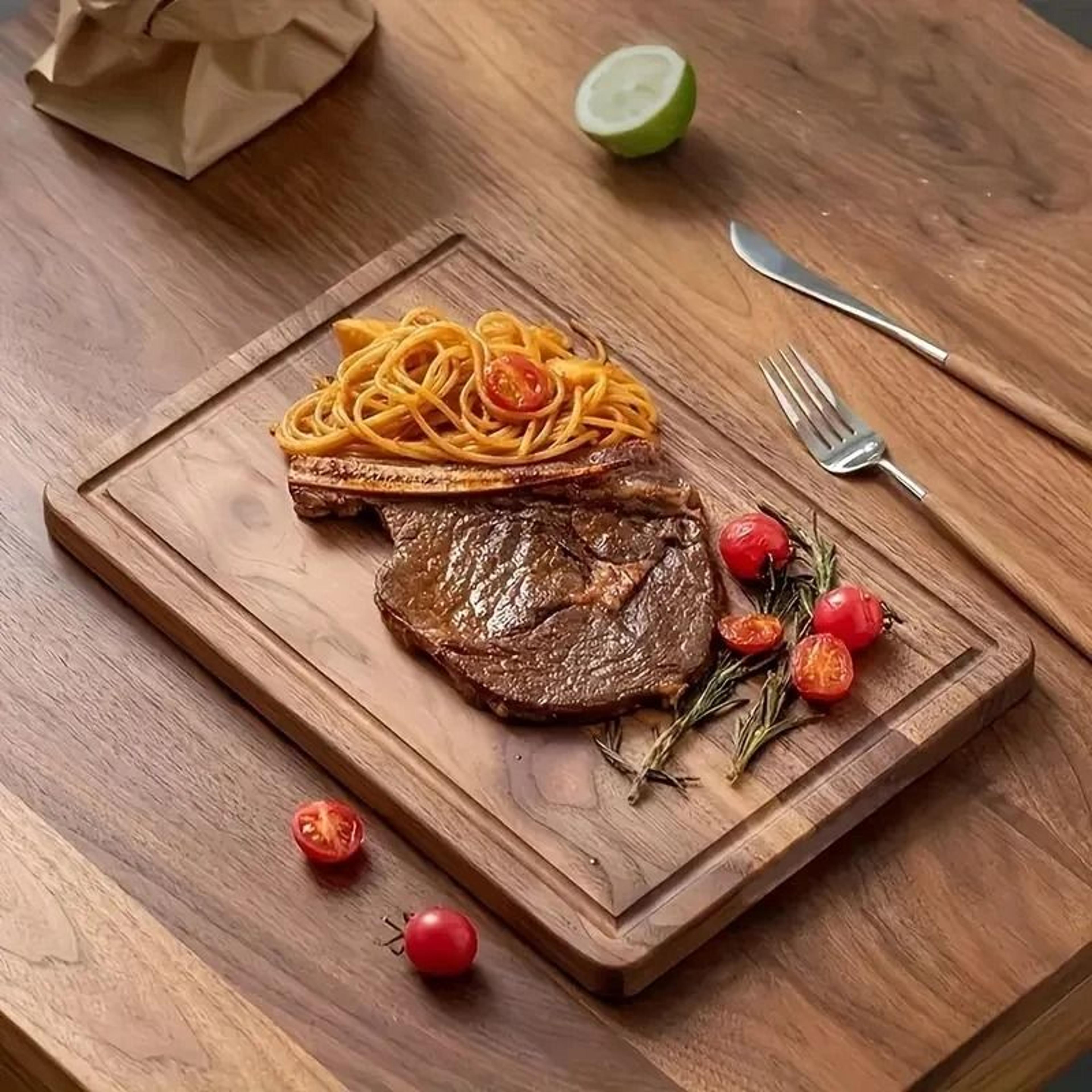 Solid Beech  Walnut Wooden Cutting Board  HeavyDuty Butcher Block 0