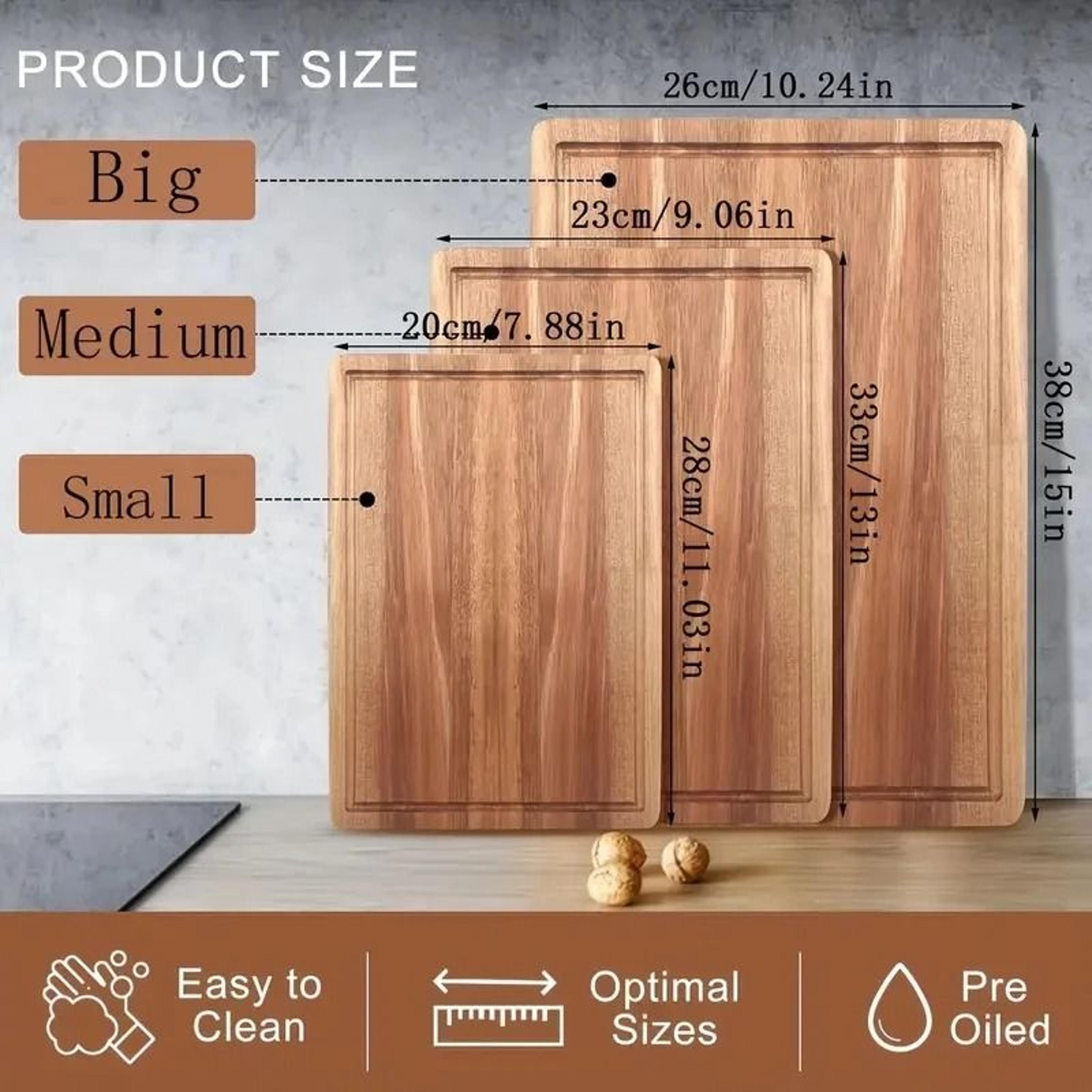 Solid Beech  Walnut Wooden Cutting Board  HeavyDuty Butcher Block 2