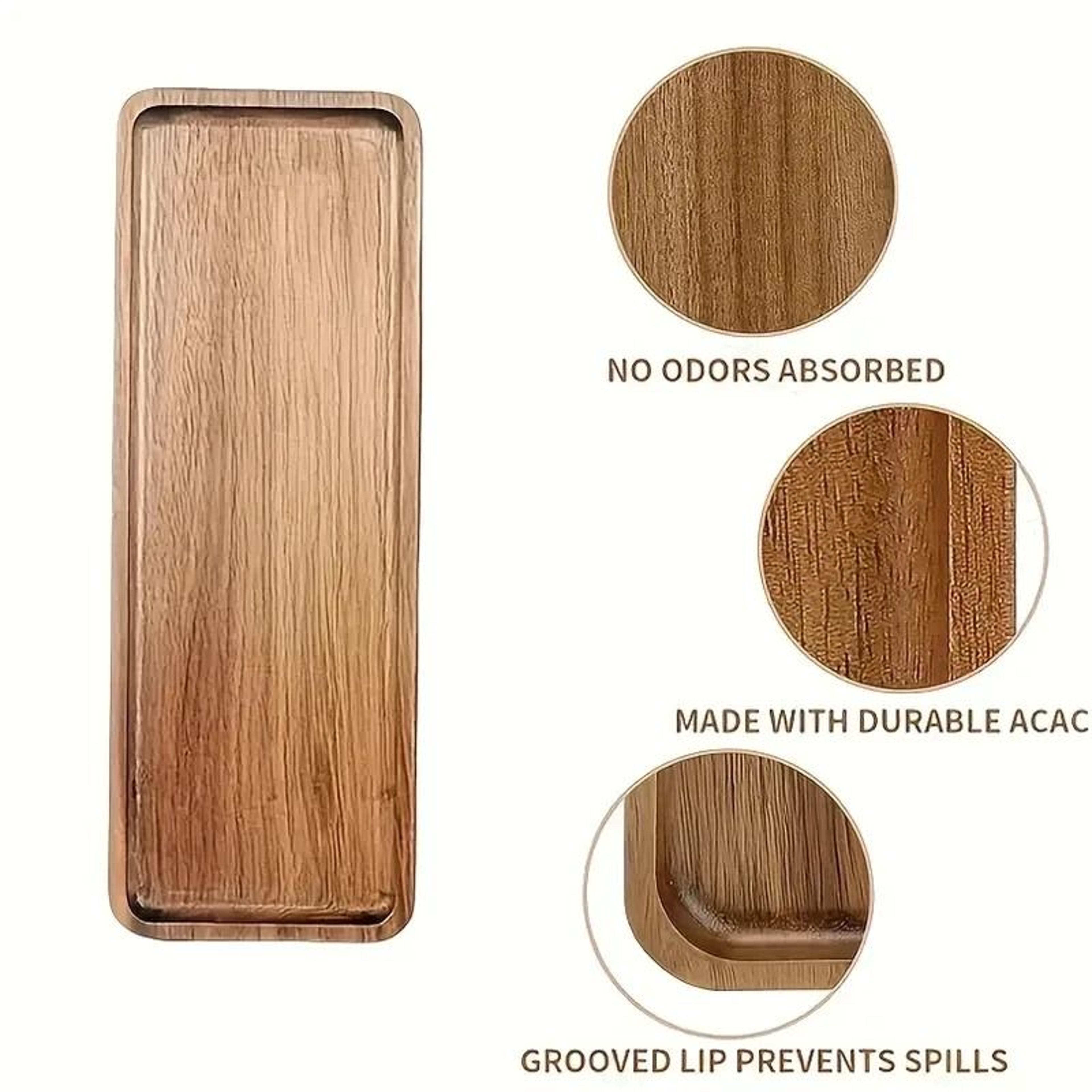 Solid Wood Fruit Plate  MultiSize Wooden Snack Serving Tray 3