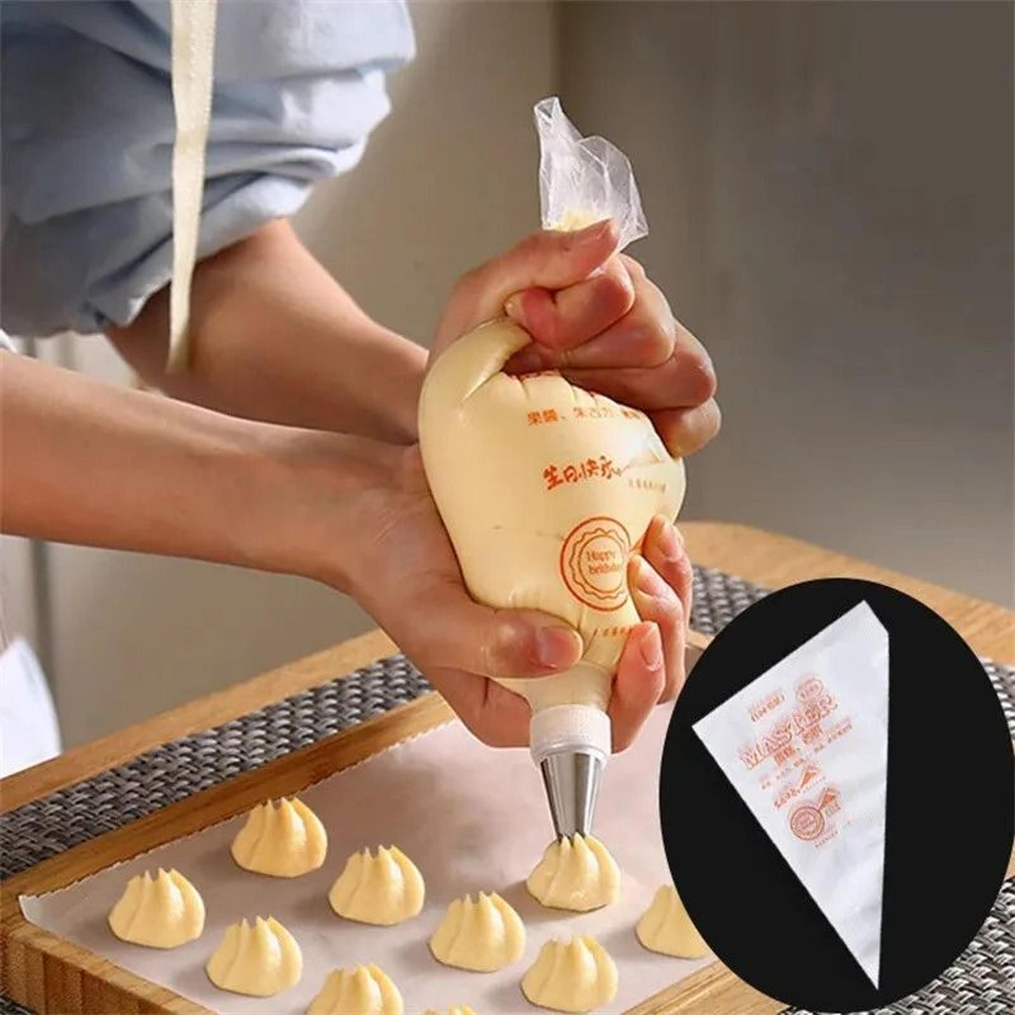 100Pack Disposable Plastic Piping Bags For Cake Decorating  Pastry Icing 0