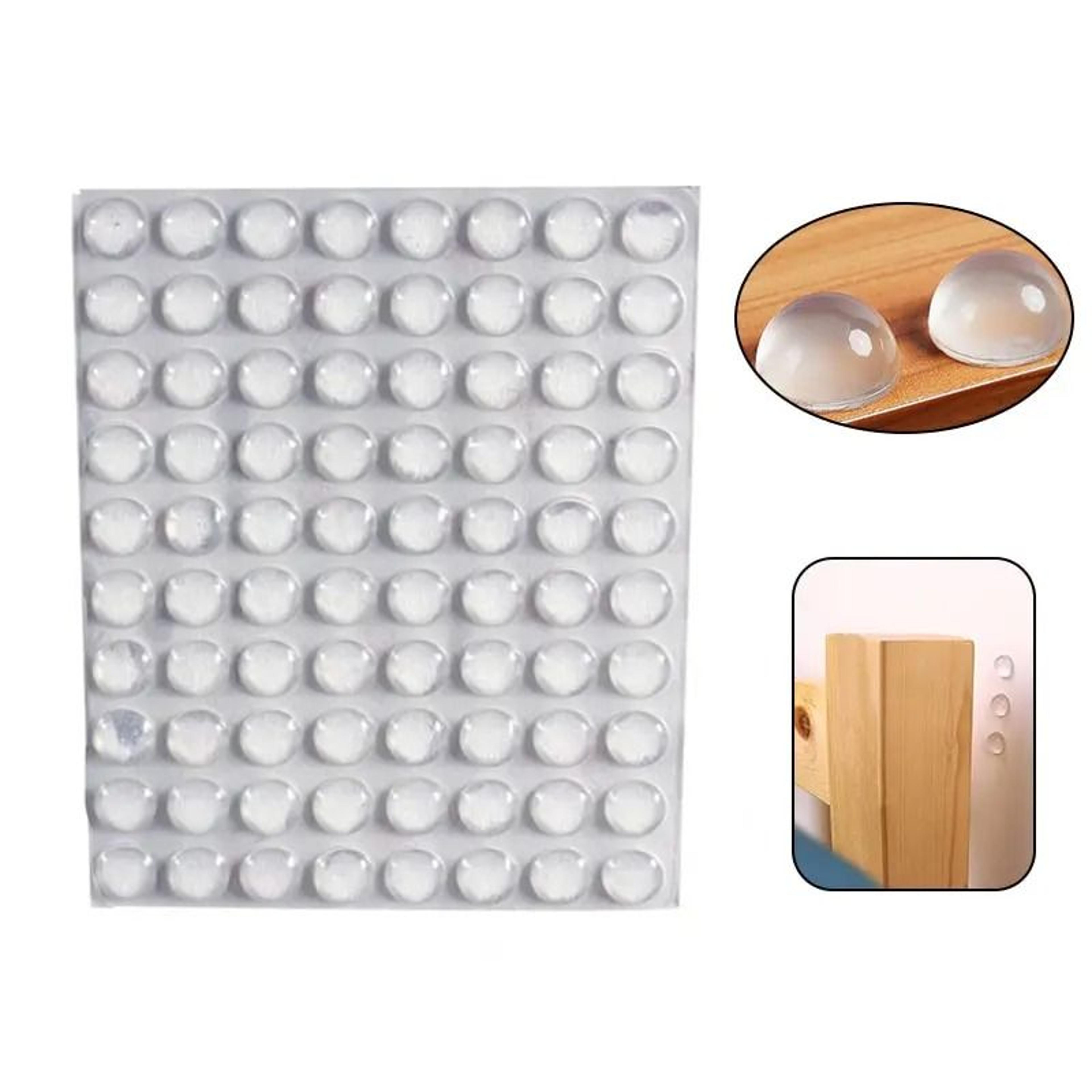 100-pack 8mm x 2mm self-adhesive clear silicone cabinet & door bumpers
