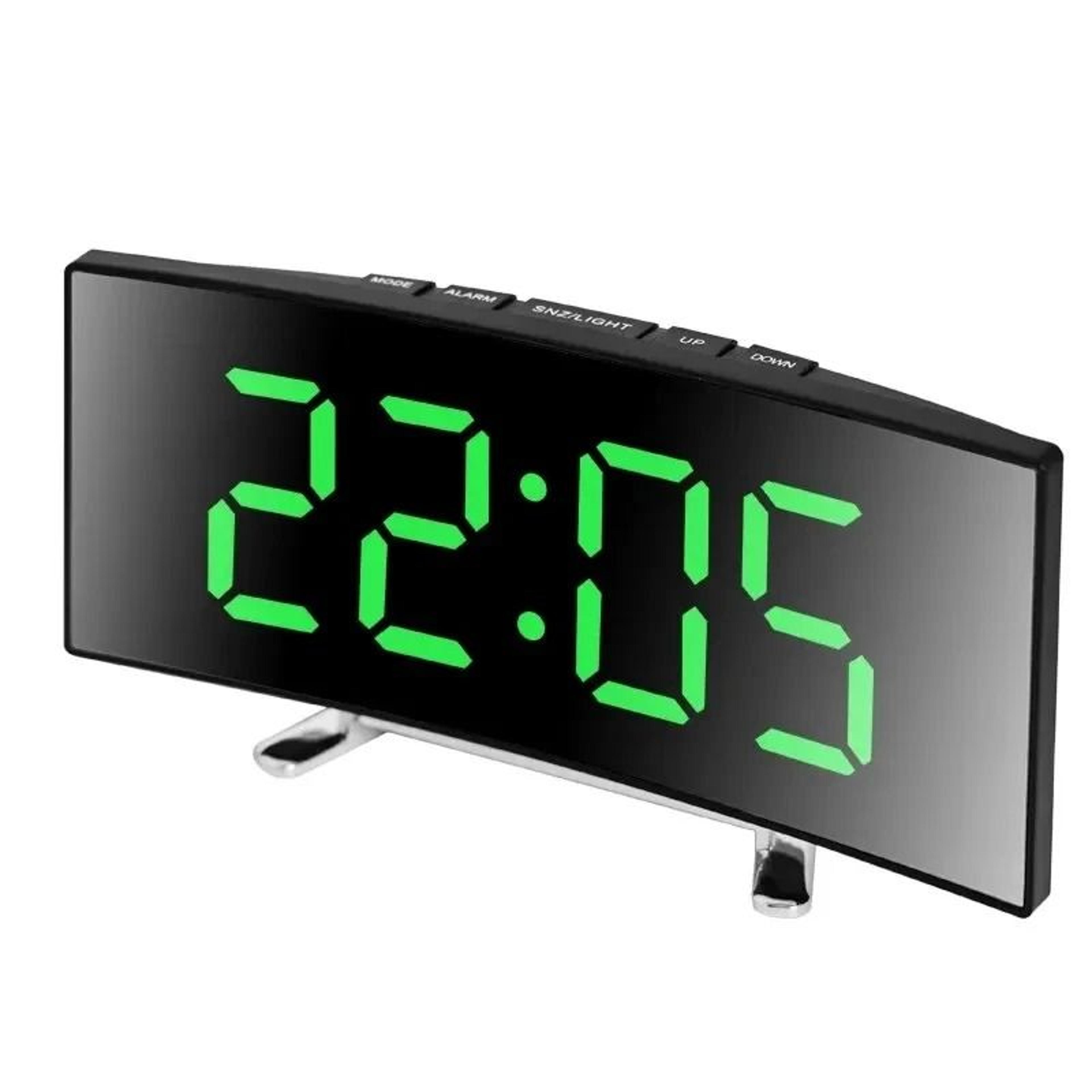 Creative Curved LED Mirror Screen Electronic Digital Alarm Clock 6