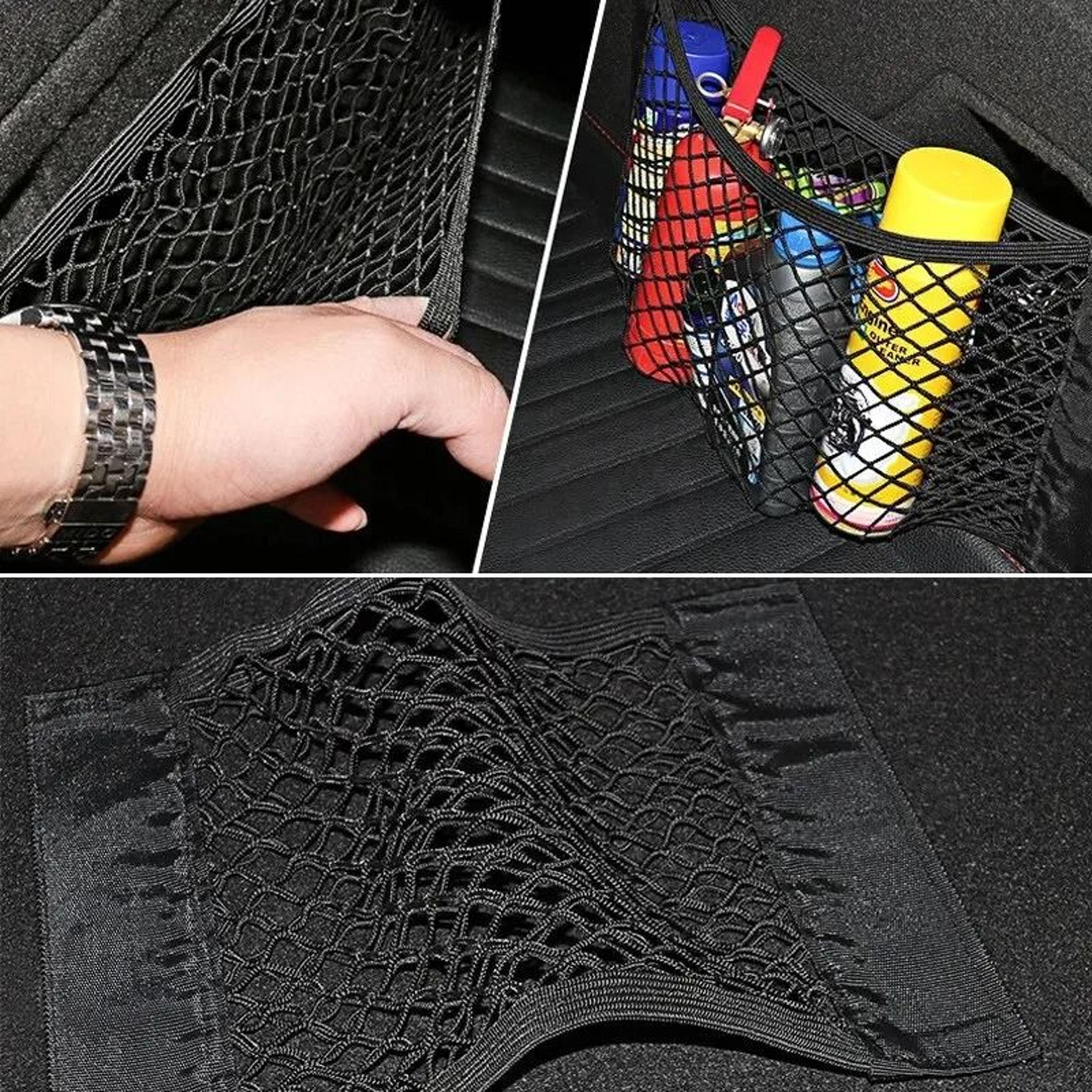 Universal DoubleMesh Car Trunk Storage Net  Builtin Fire Extinguisher Organizer 4