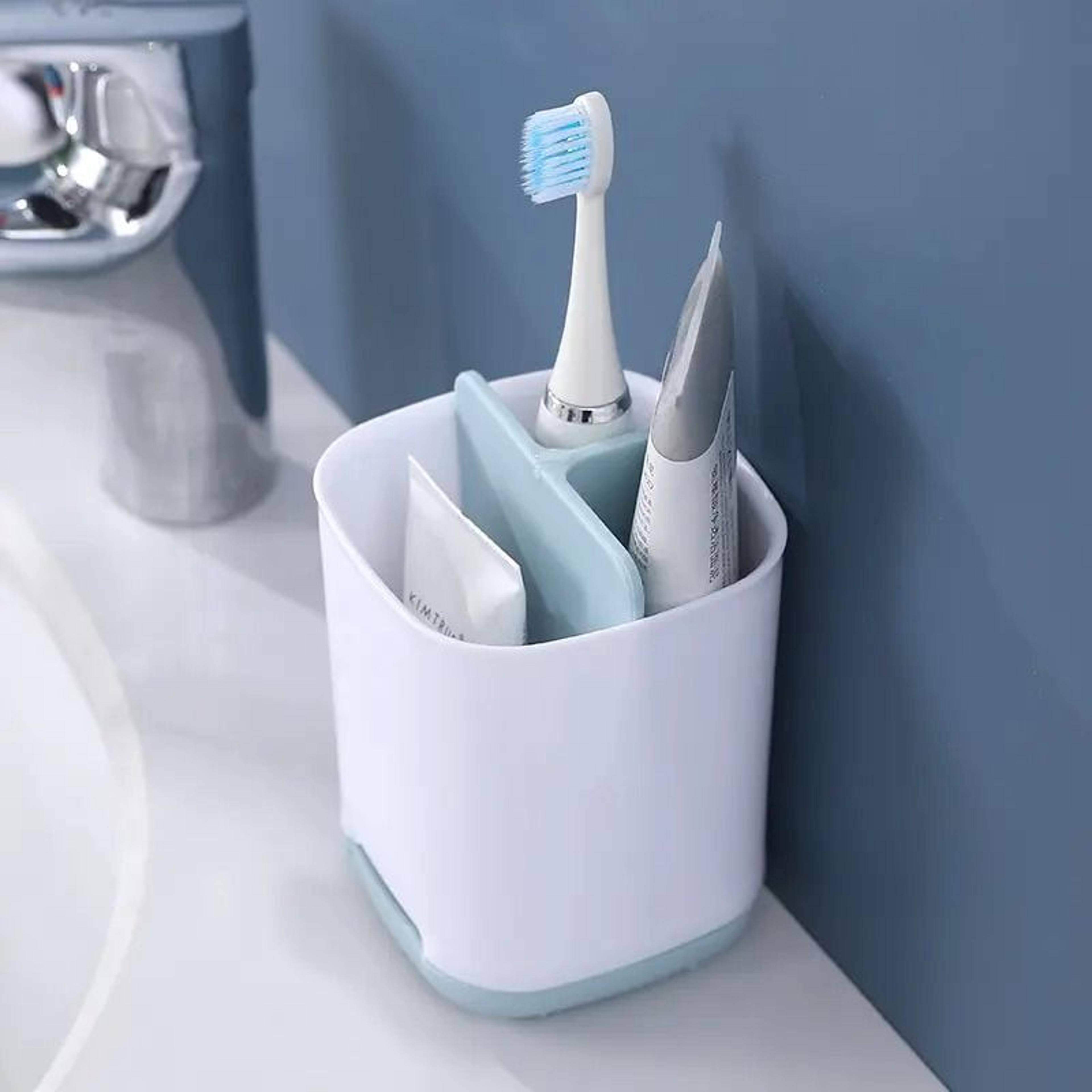 Multifunctional Compartment Toothbrush Holder  Bathroom Draining Storage Rack 2