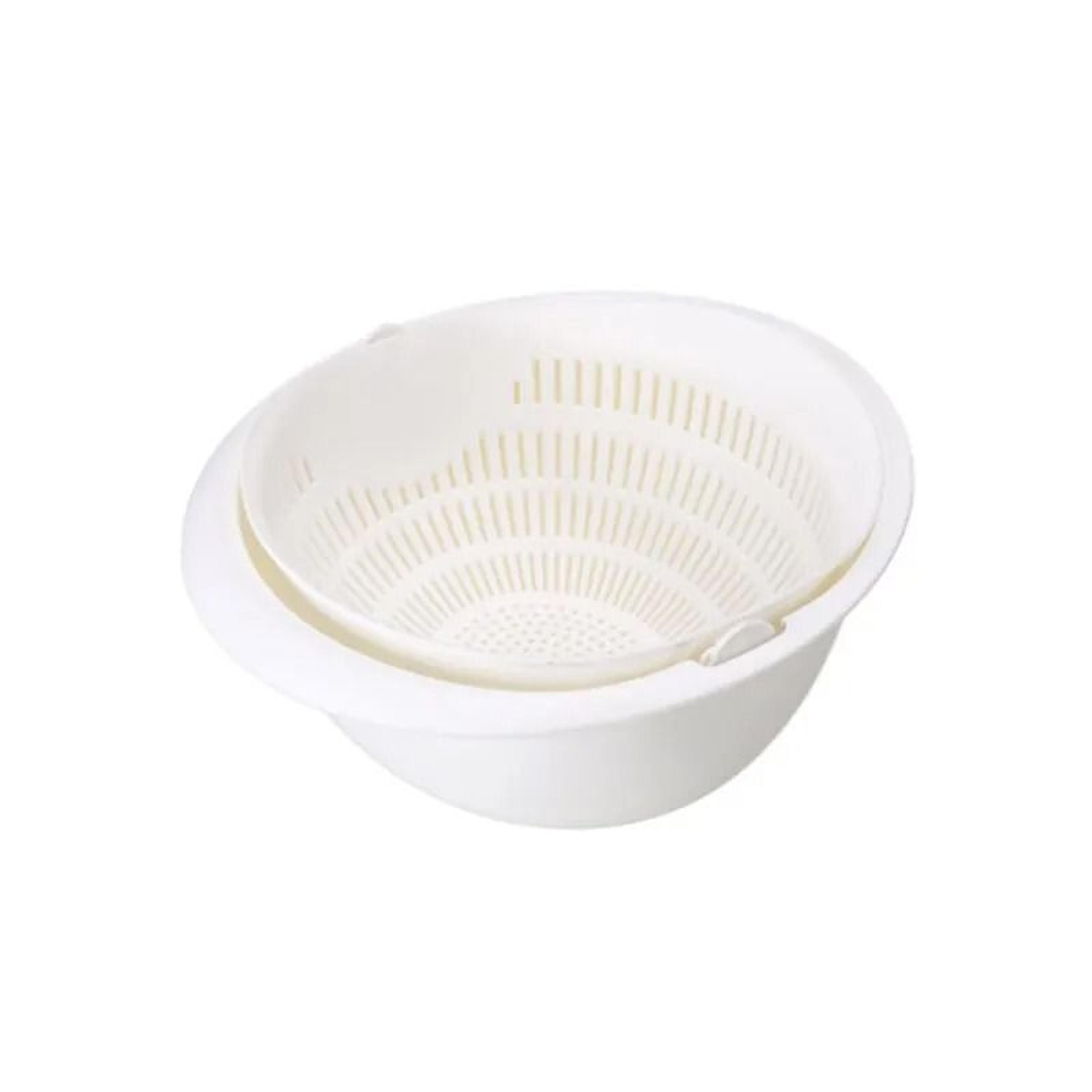 DoubleLayer Rotating Fruit  Vegetable Drain Basket Basin 9