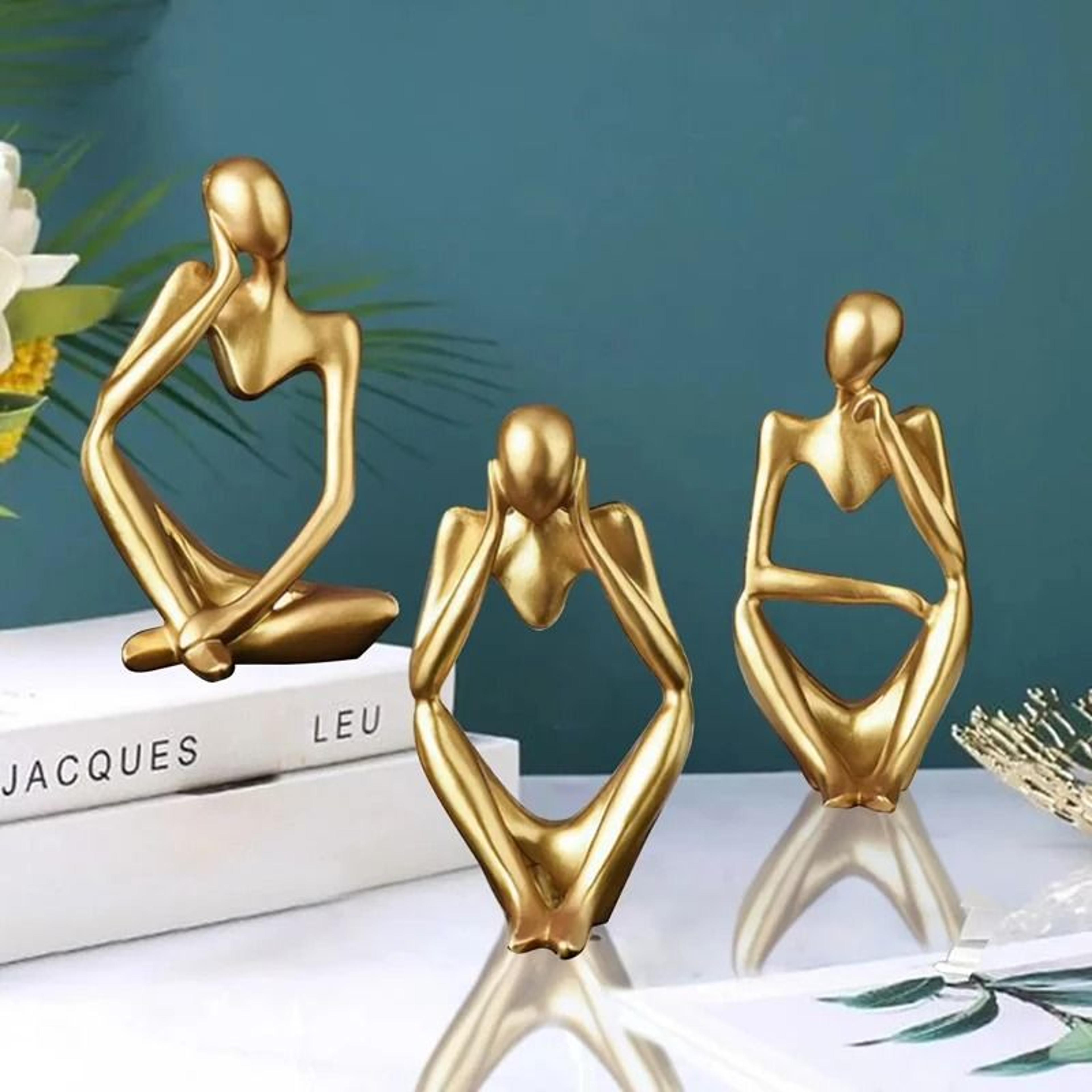 scandinavian abstract thinker figurine & light luxury desktop art ornament