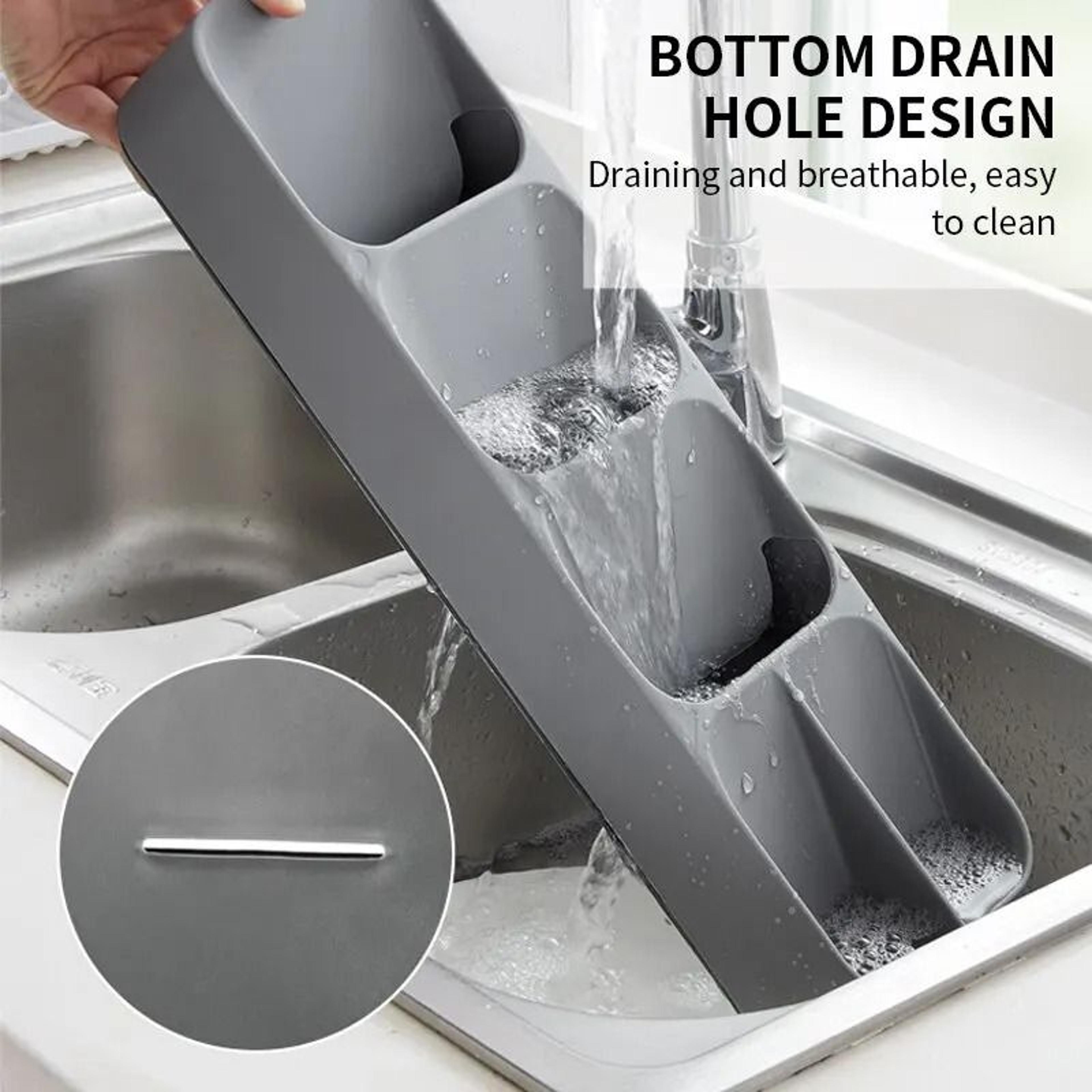 Kitchen Drawer Cutlery Storage Tray  Tiered Knife Spoon Fork Organizer 1