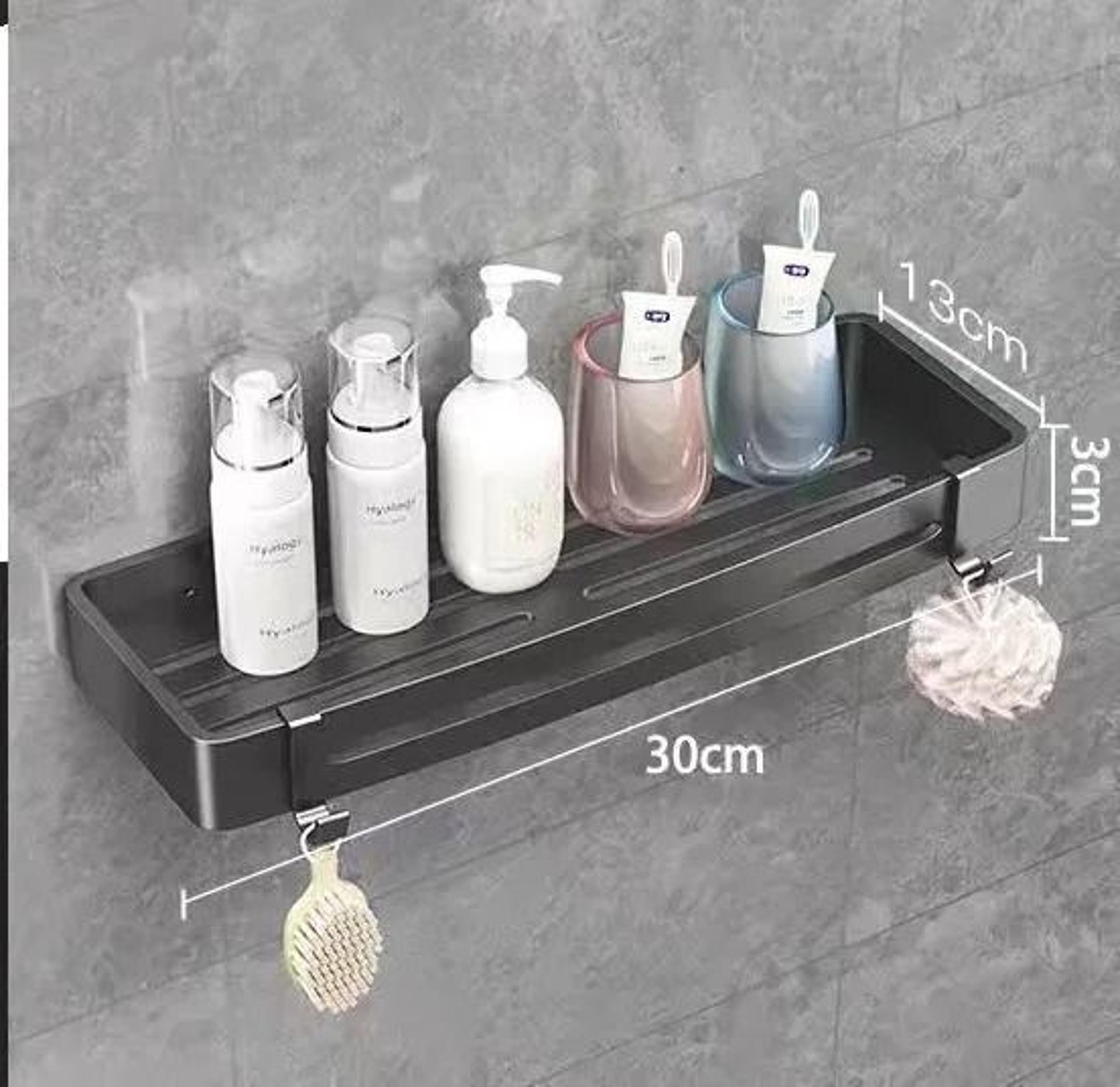 PunchFree Iron Corner Bathroom Storage Rack  HeavyDuty Wall Caddy 6