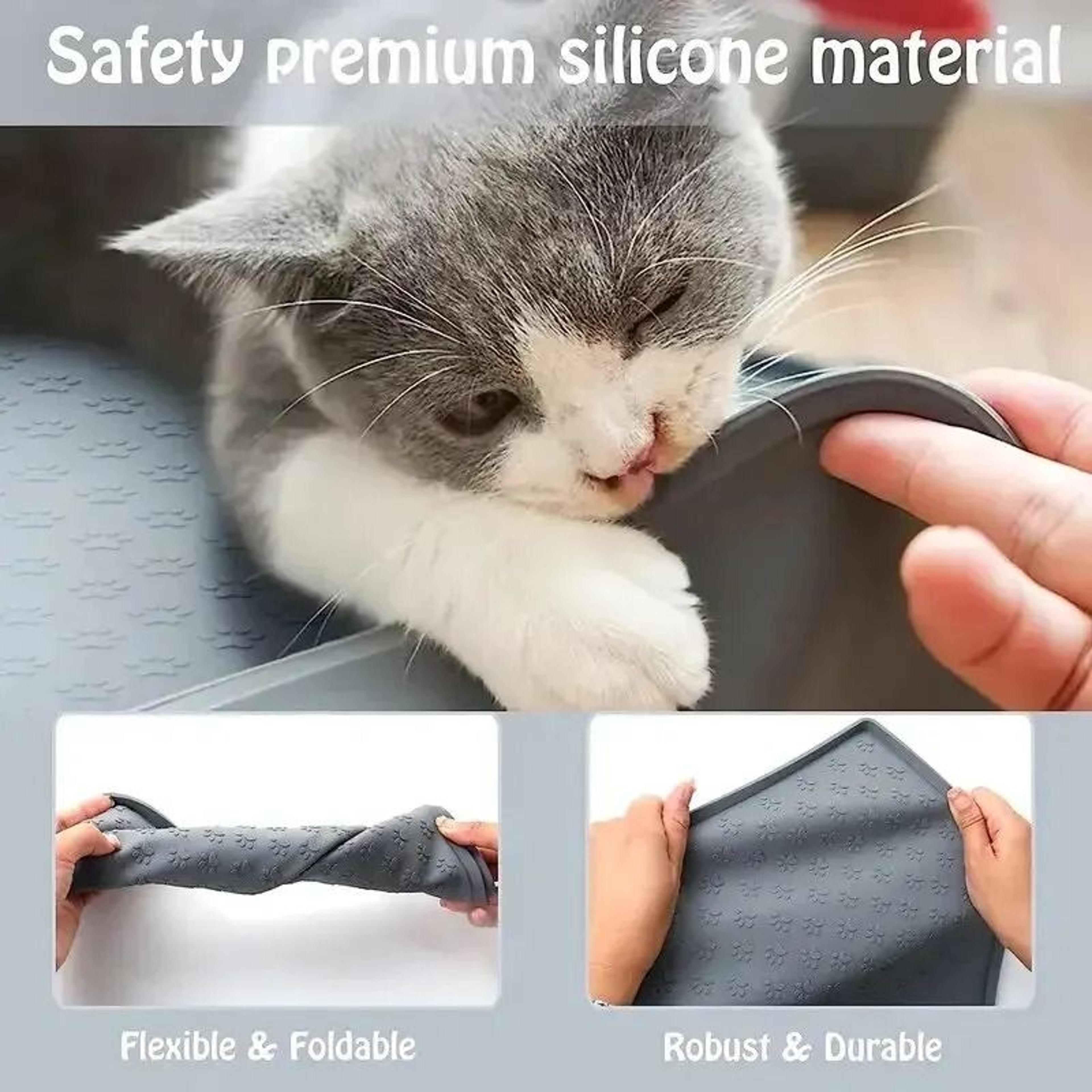 NonSpill Foldable Silicone Pet Placemat  Waterproof AntiSlip Food  Water Bowl Mat 3