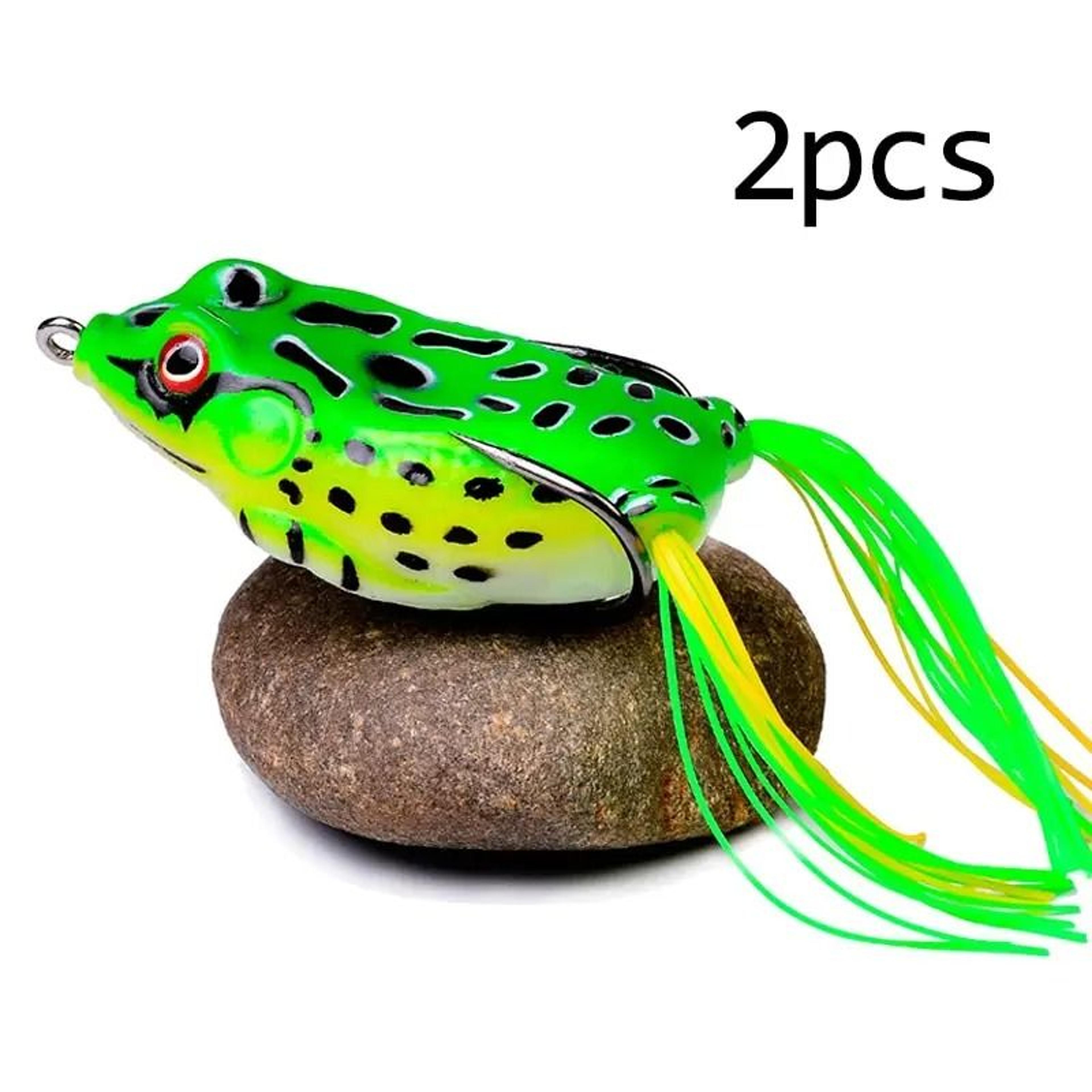 2-piece soft tube frog fishing lures & topwater weedless artificial bait with 3d eyes