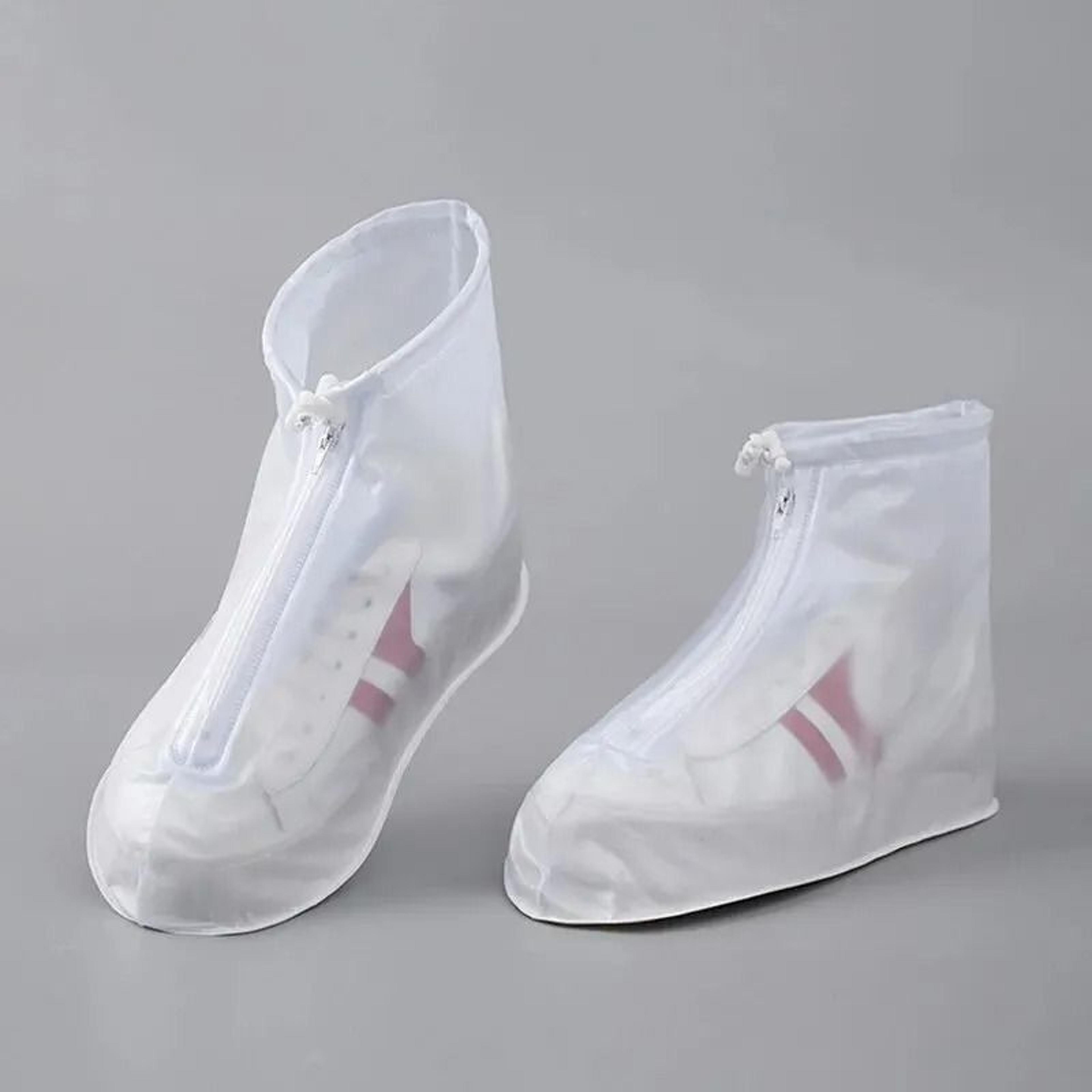 1 Pair Waterproof Reusable Rain  Snow Shoe Covers With NonSlip Sole 2