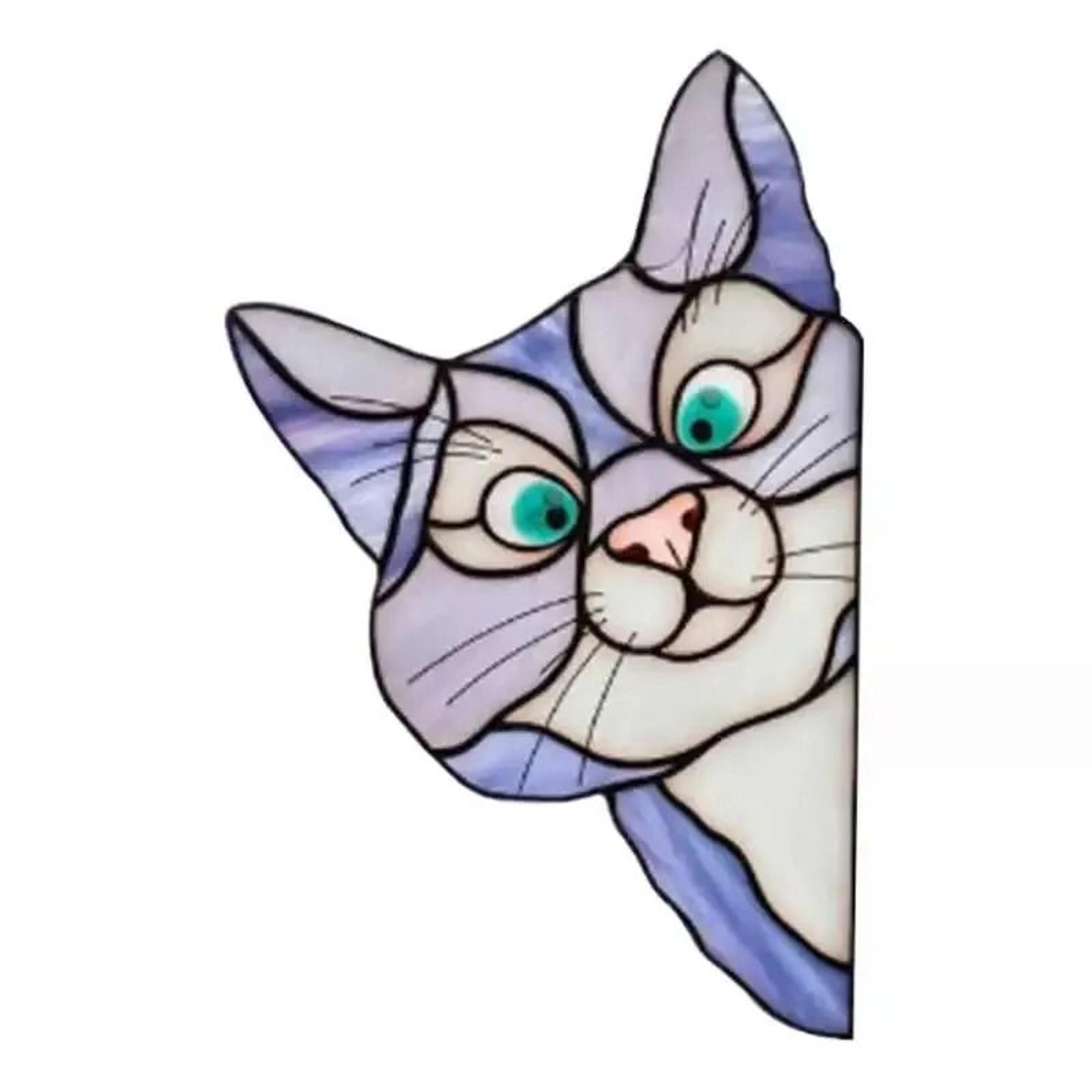 Cat Peeping Glass Window SelfAdhesive Sticker  MoistureProof Decorative Film 5