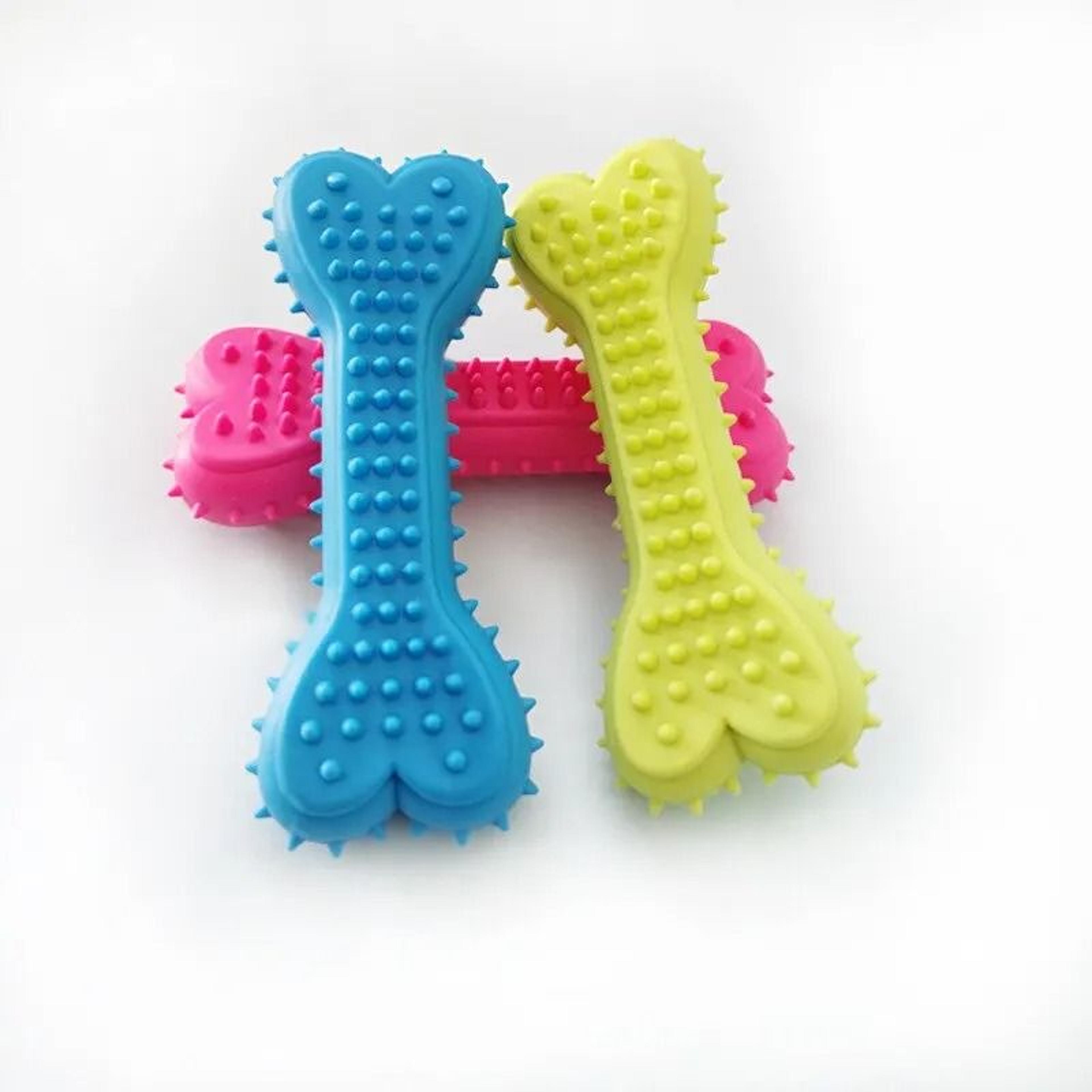 Durable BoneShaped Soft Rubber Pet Chew Toy  Teeth Grinding Trainer For Small Dogs 4