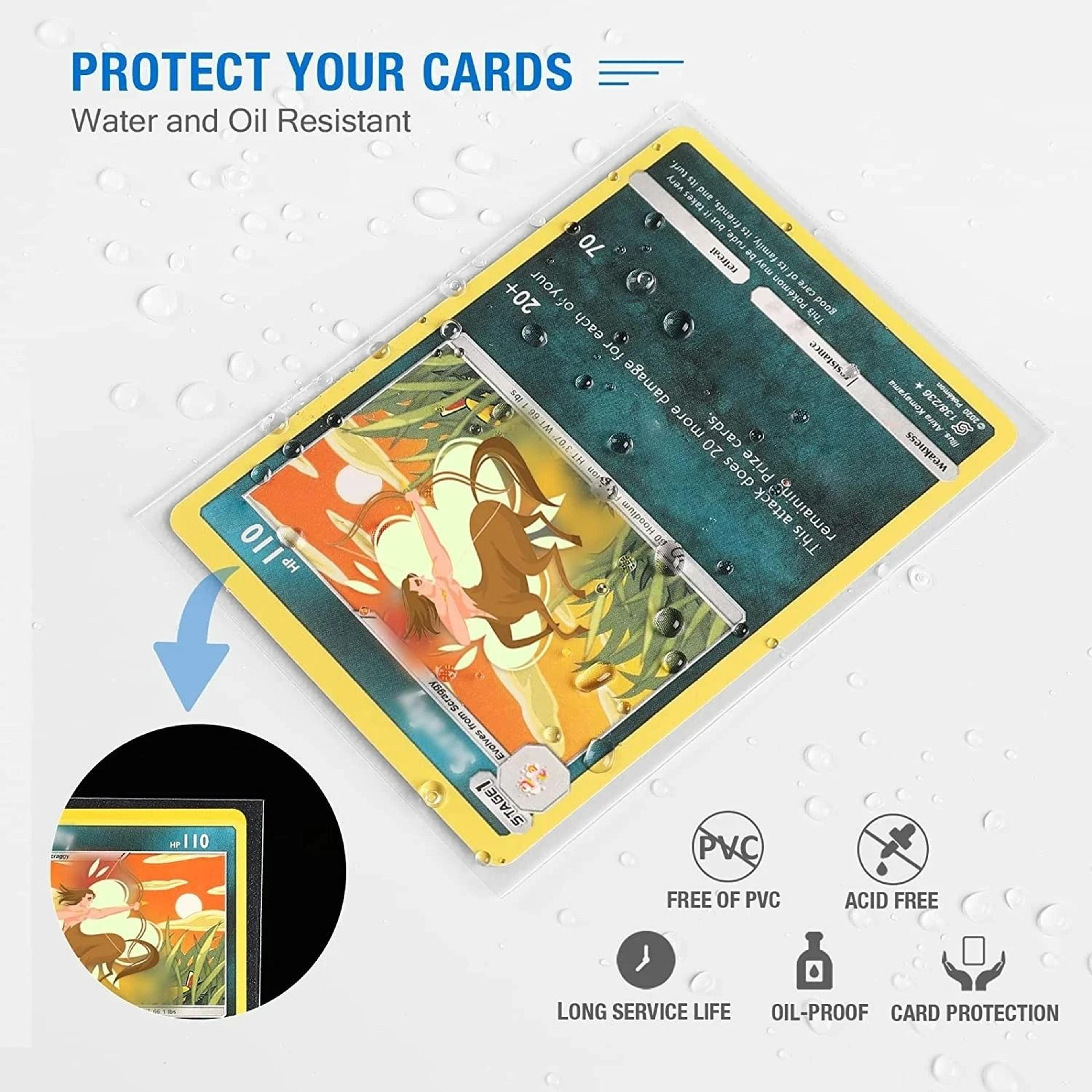 100Pcs HeartShaped Foil Laser Holographic Card Sleeves  Trading Card Protectors 3