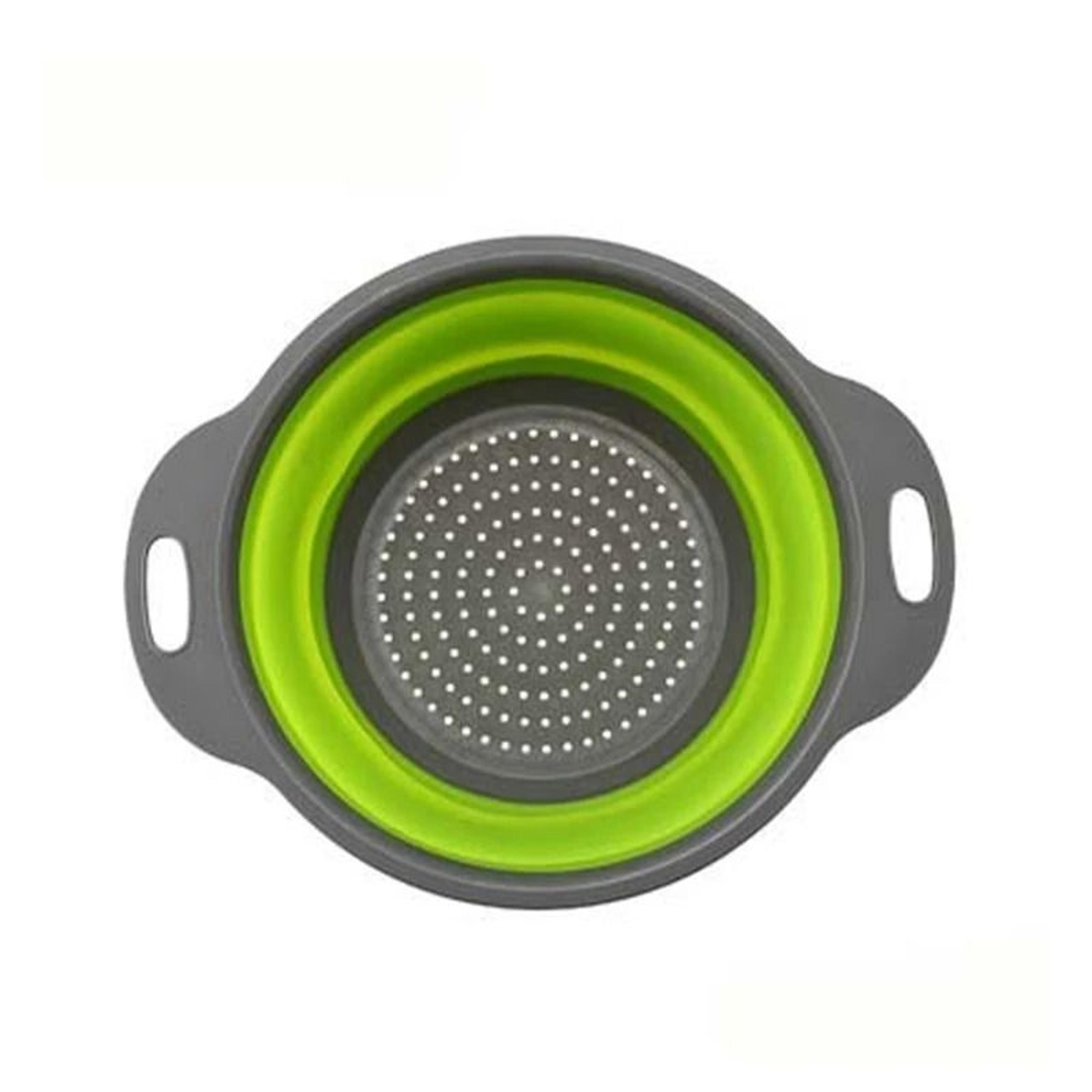 Folding Silicone Drain Basket  Collapsible Fruit Vegetable Strainer Colander 11