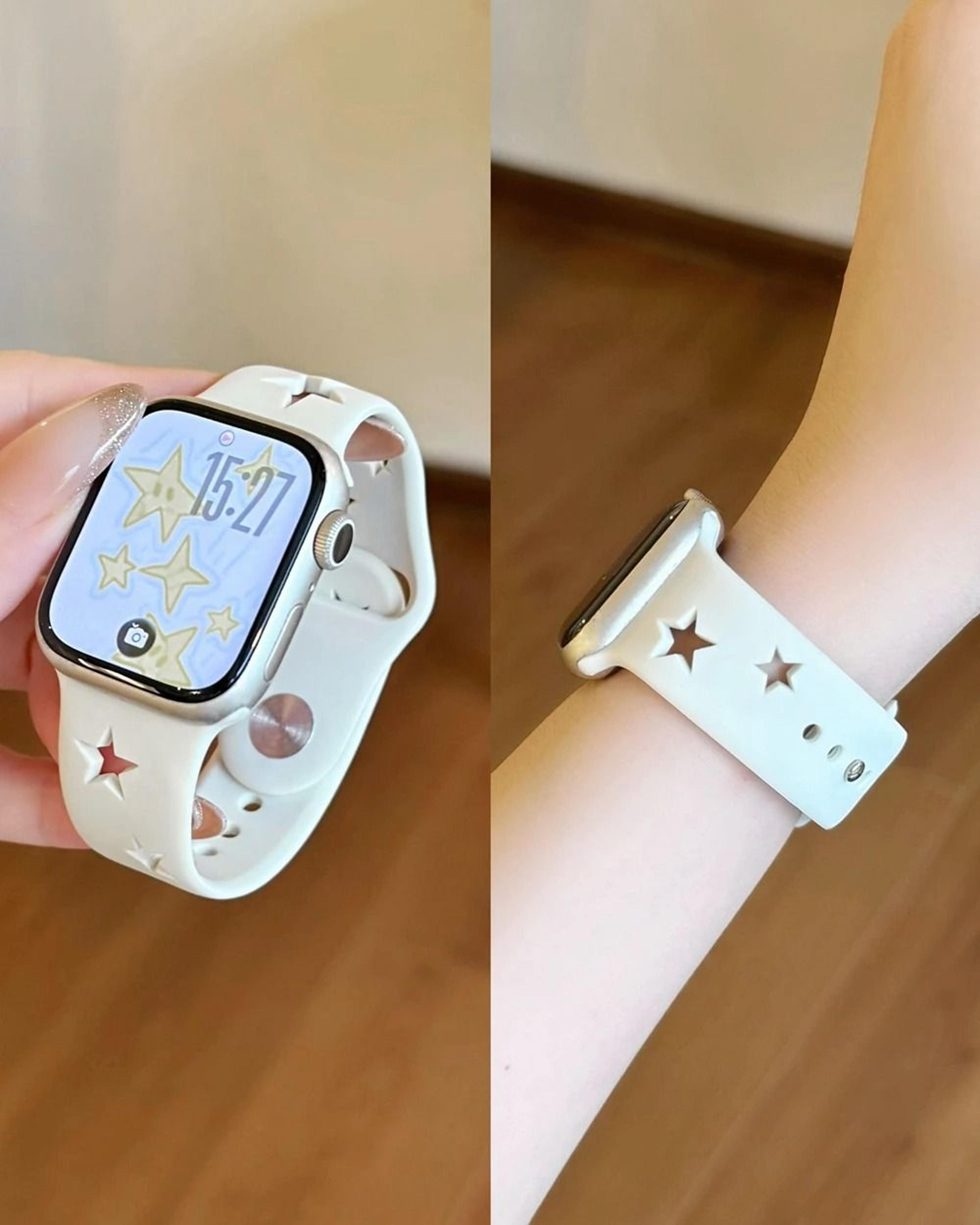 Star Pattern Silicone Strap For Apple Watch Band 38mm  49mm Ultra  Series 110 0