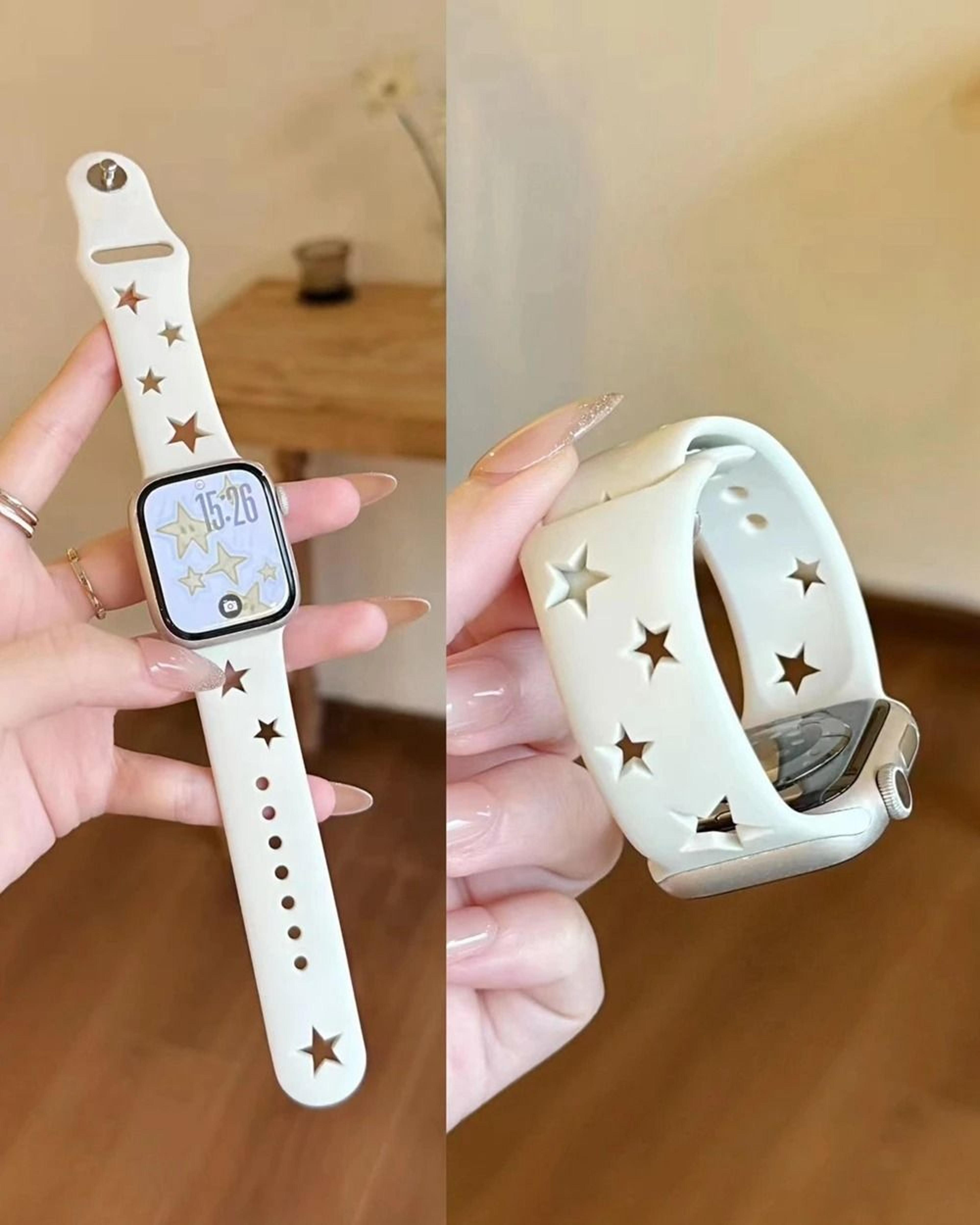 Star Pattern Silicone Strap For Apple Watch Band 38mm  49mm Ultra  Series 110 2
