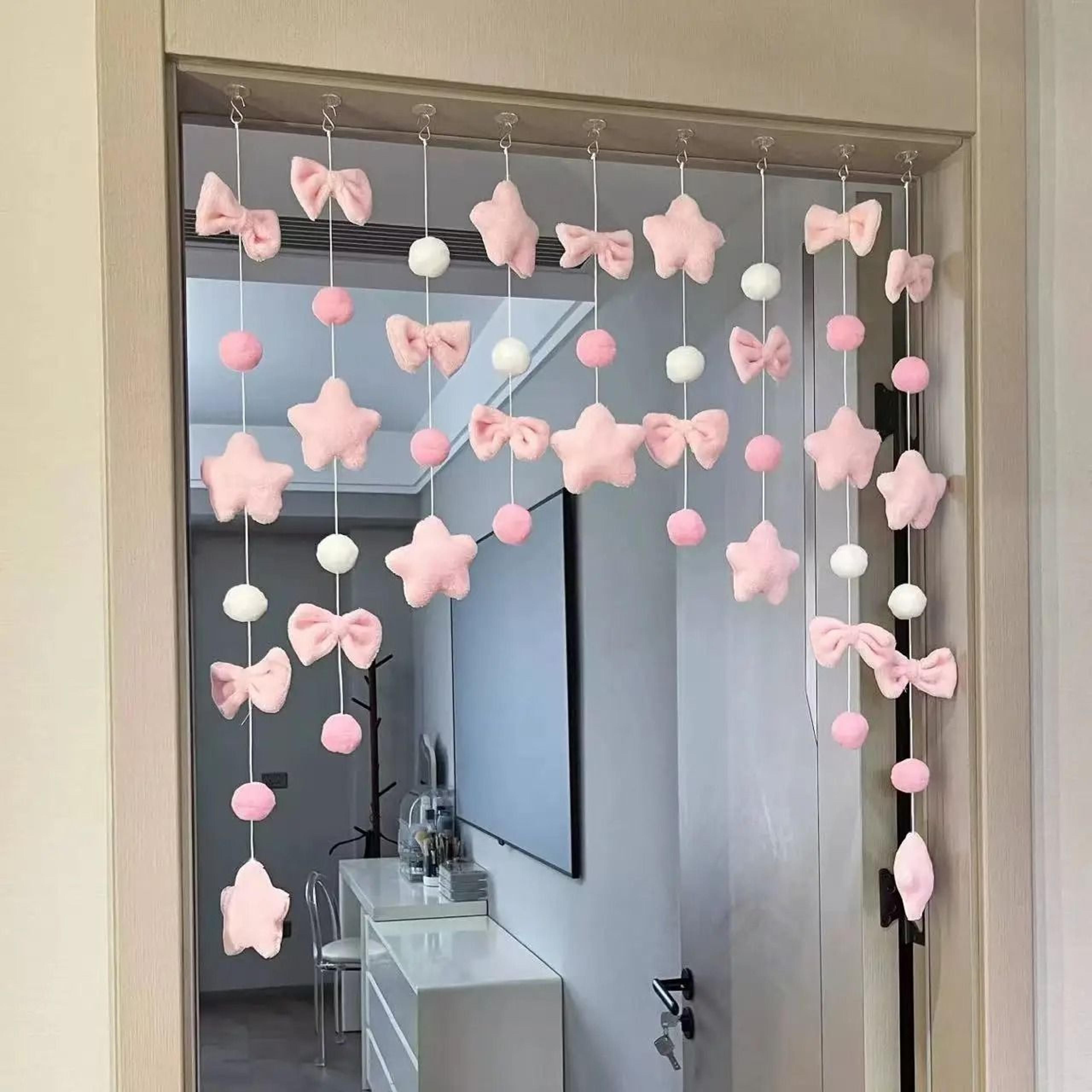 cute knot door curtain & bedroom bay window partition (no-punching diy room decor)