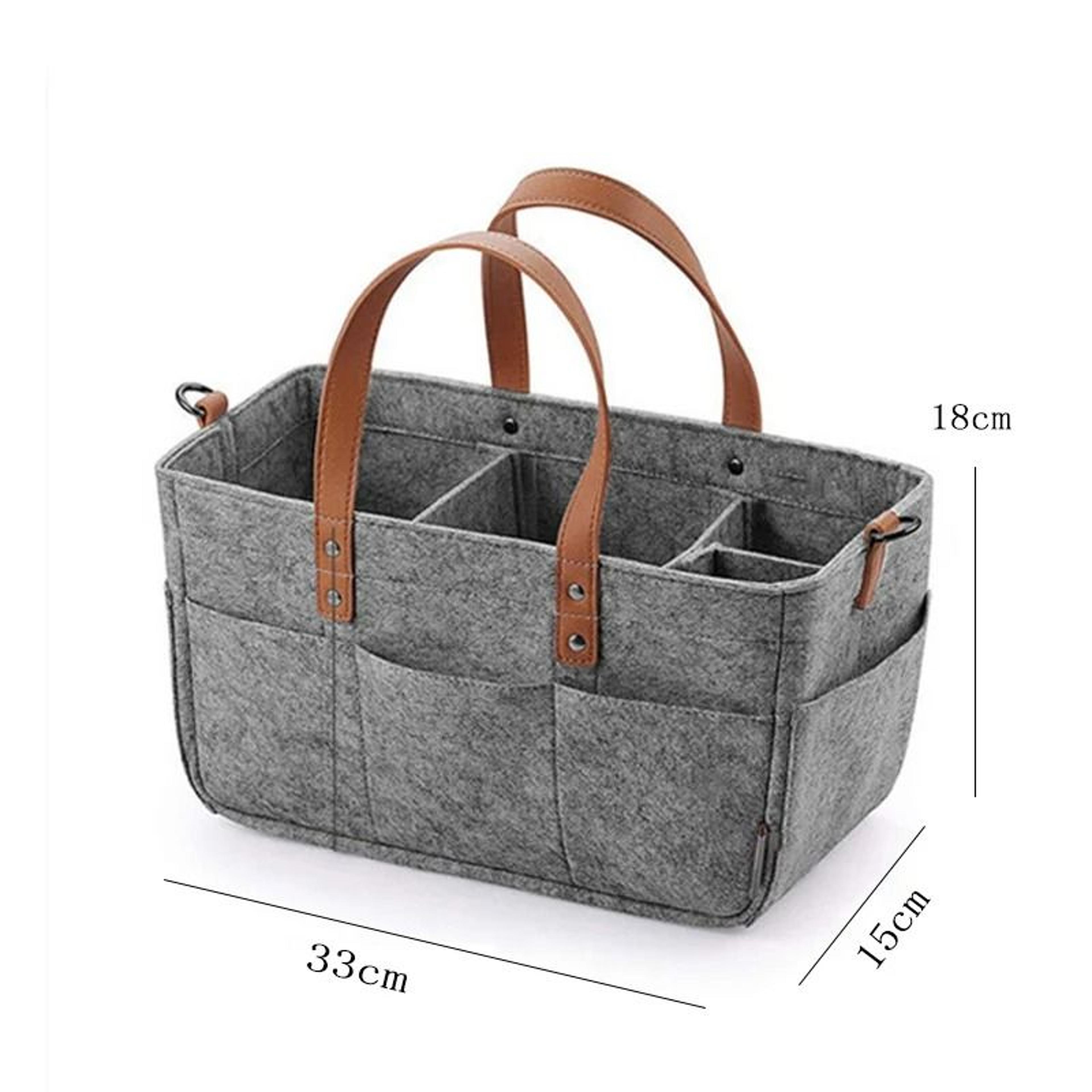 MultiFunctional Portable Baby Diaper Caddy Organizer  Nursery Felt Storage Bin 4