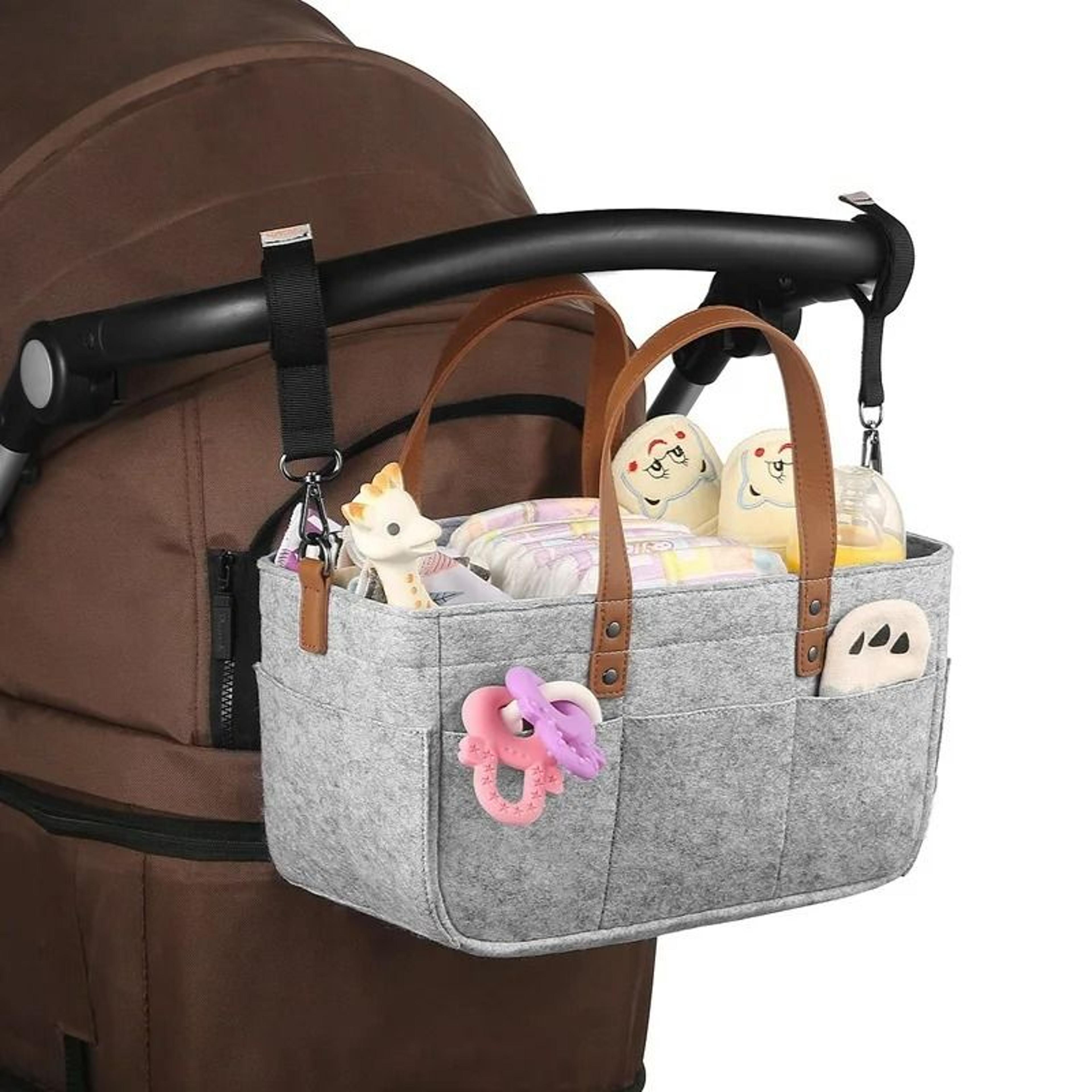 MultiFunctional Portable Baby Diaper Caddy Organizer  Nursery Felt Storage Bin 1