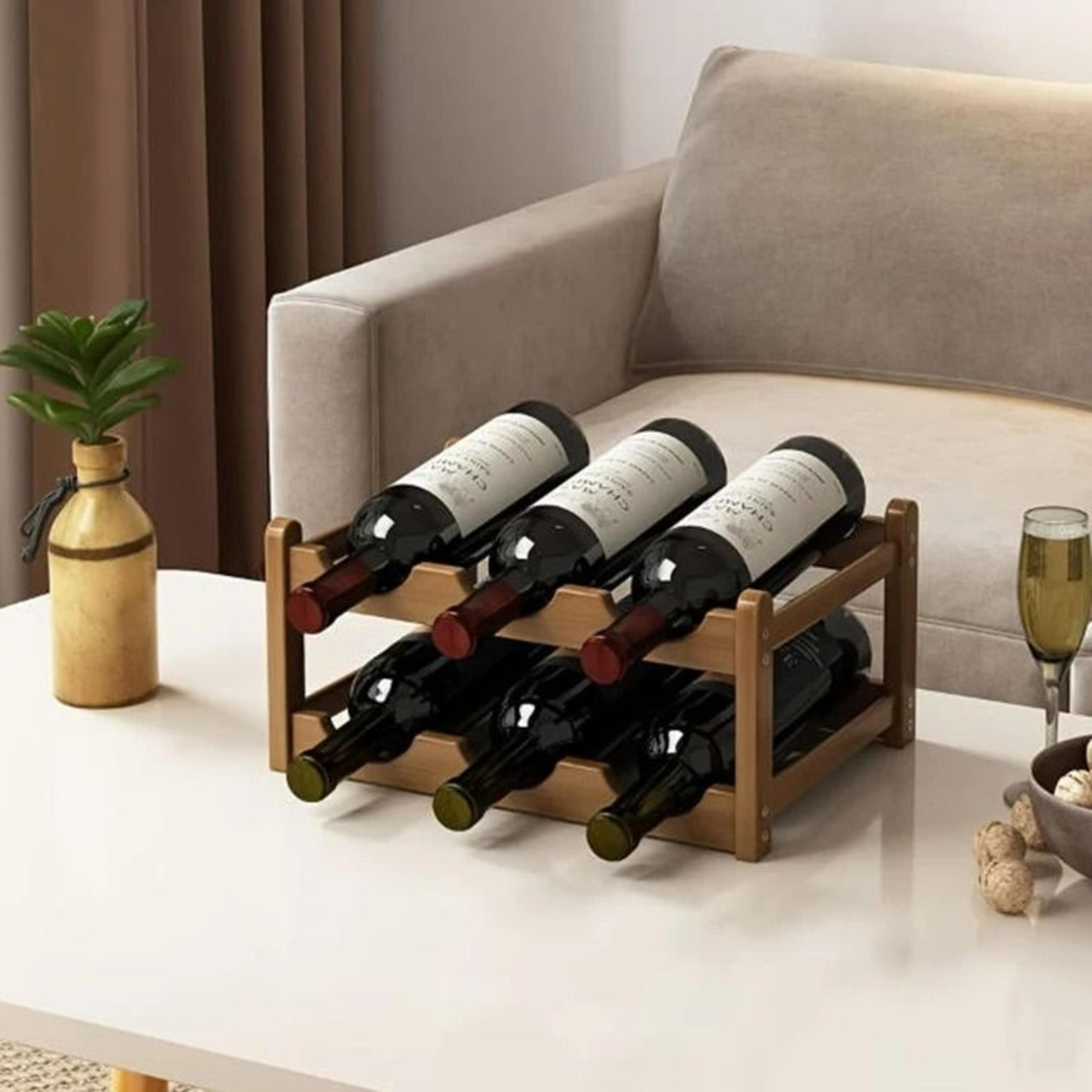 Creative Household Grid Red Wine Rack  Decorative Tabletop Bottle Storage Display 2