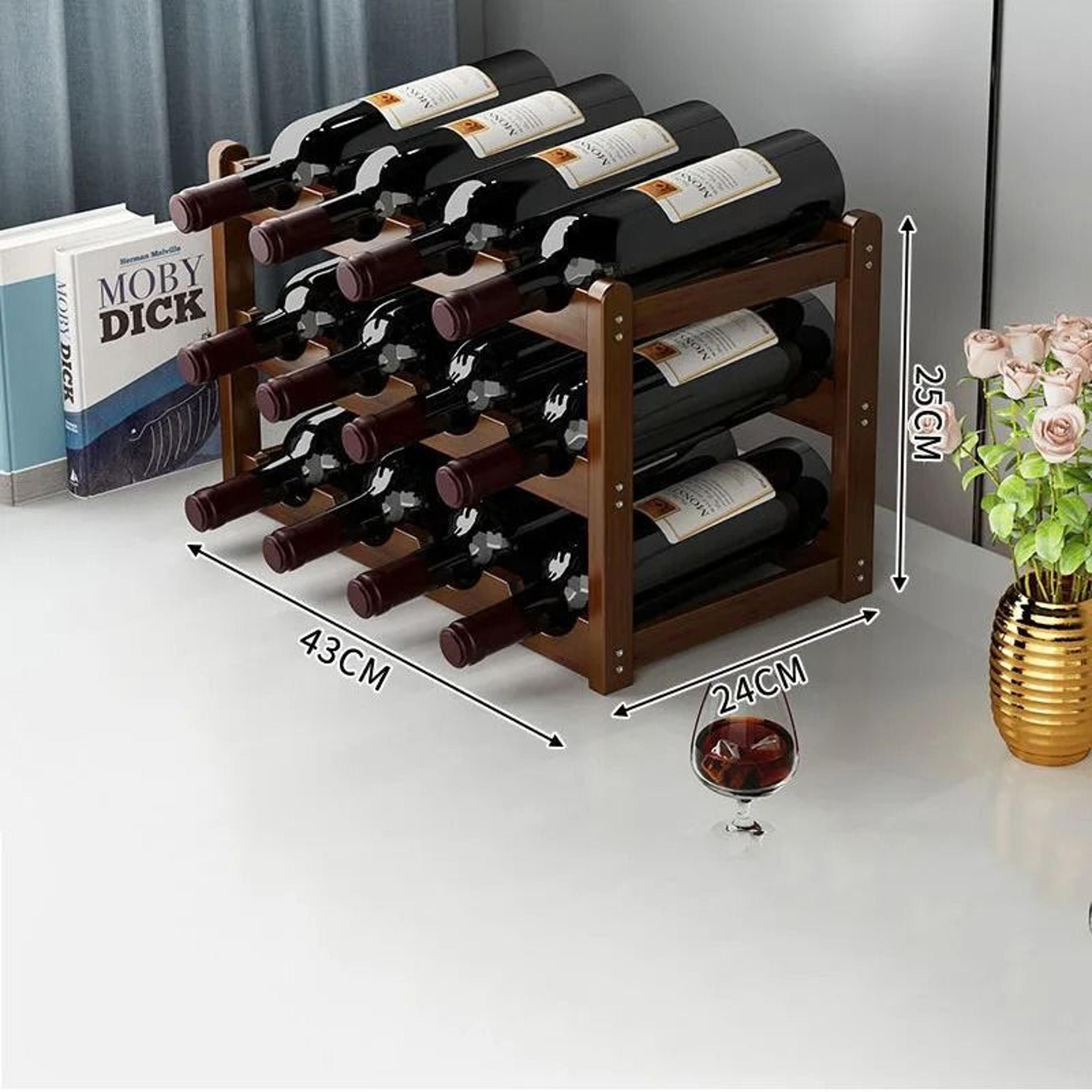 Creative Household Grid Red Wine Rack  Decorative Tabletop Bottle Storage Display 9