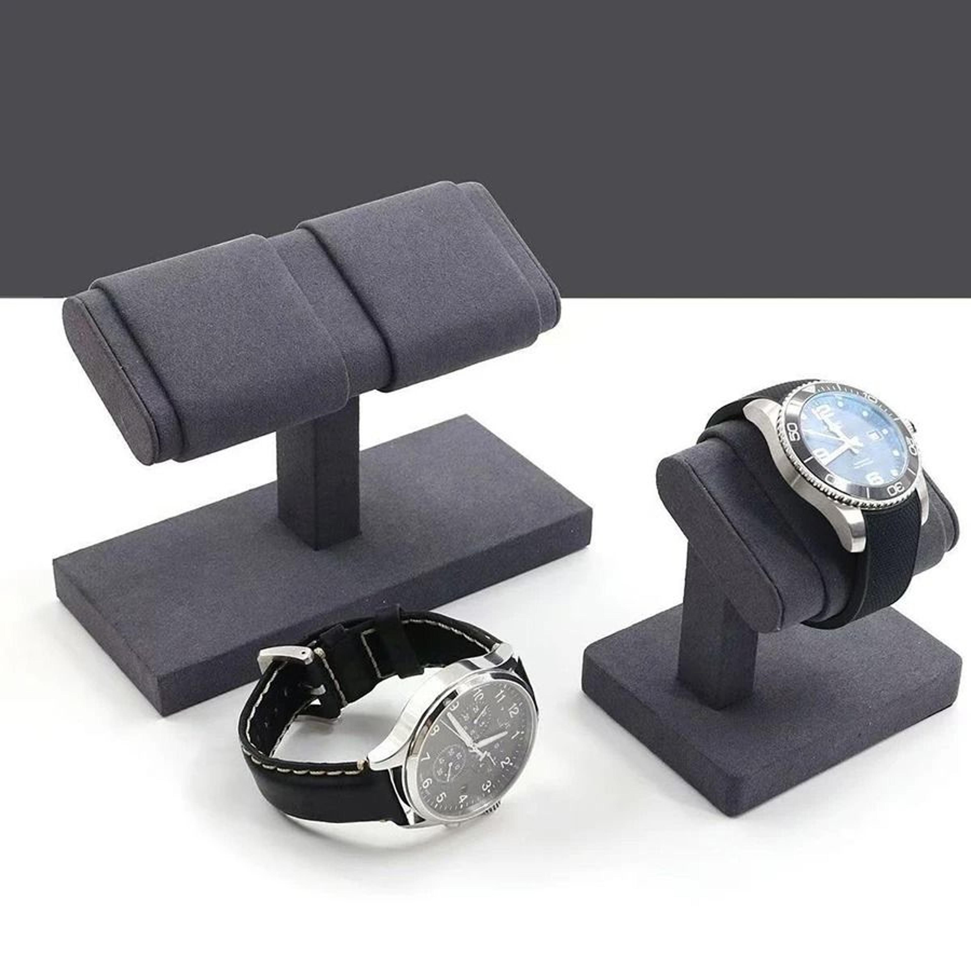 Black Velvet Watch Display Stand  AntiScratch Single  Dual Watch Holder Organizer 1