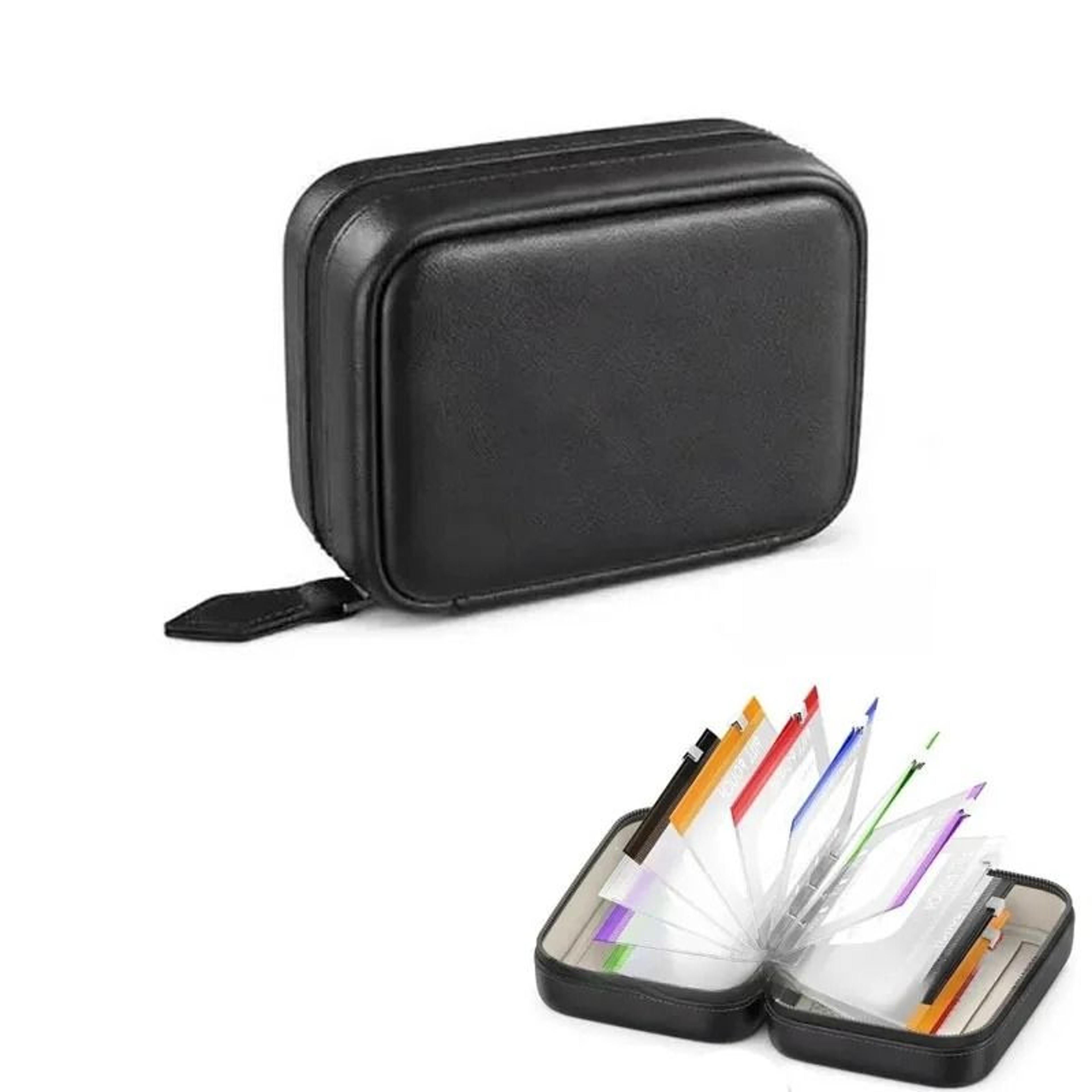 waterproof pill pouch set - 14 color-coded pouches with writable labels for daily medication & vitamins