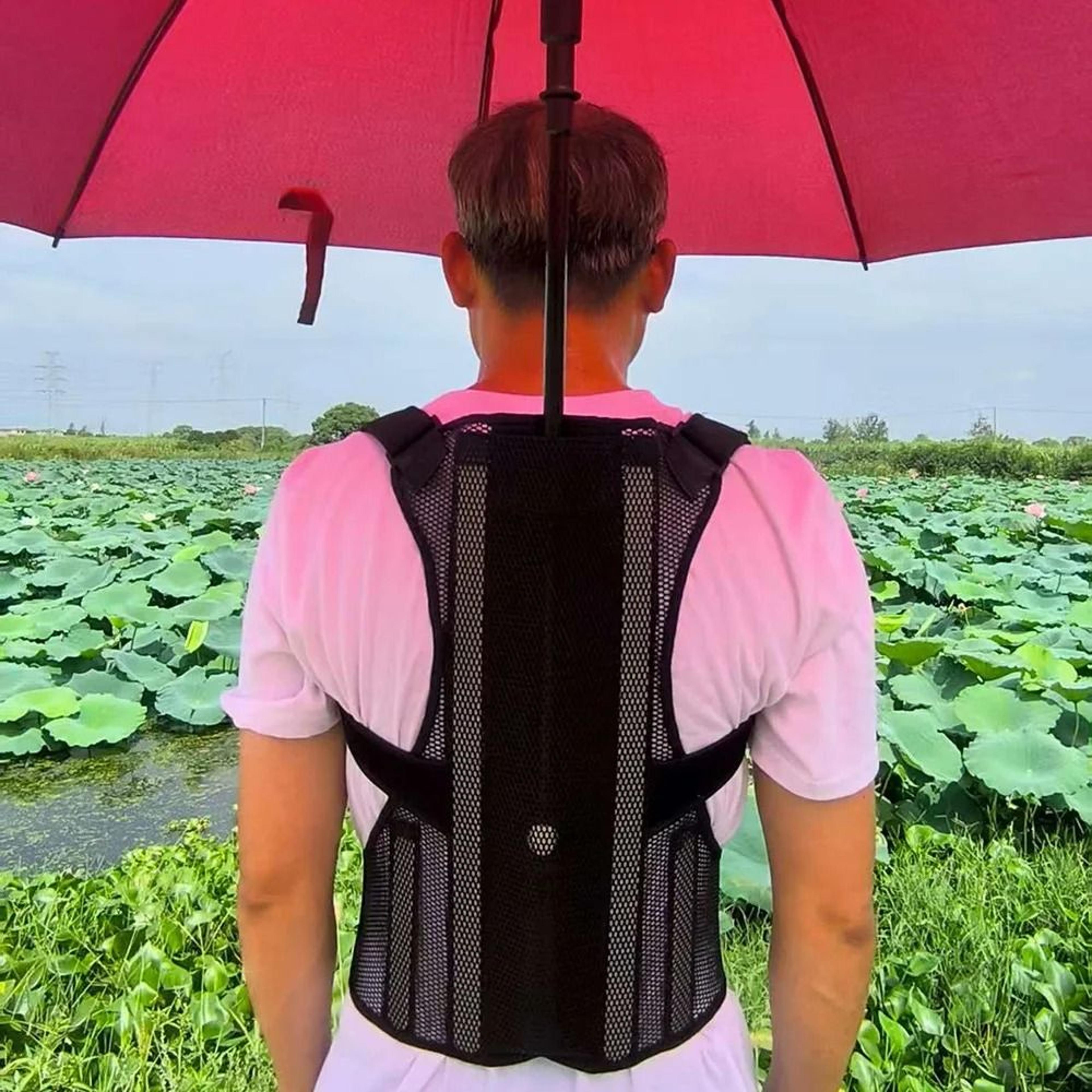 hands-free wearable shoulder umbrella holder - breathable outdoor sunshade support bracket