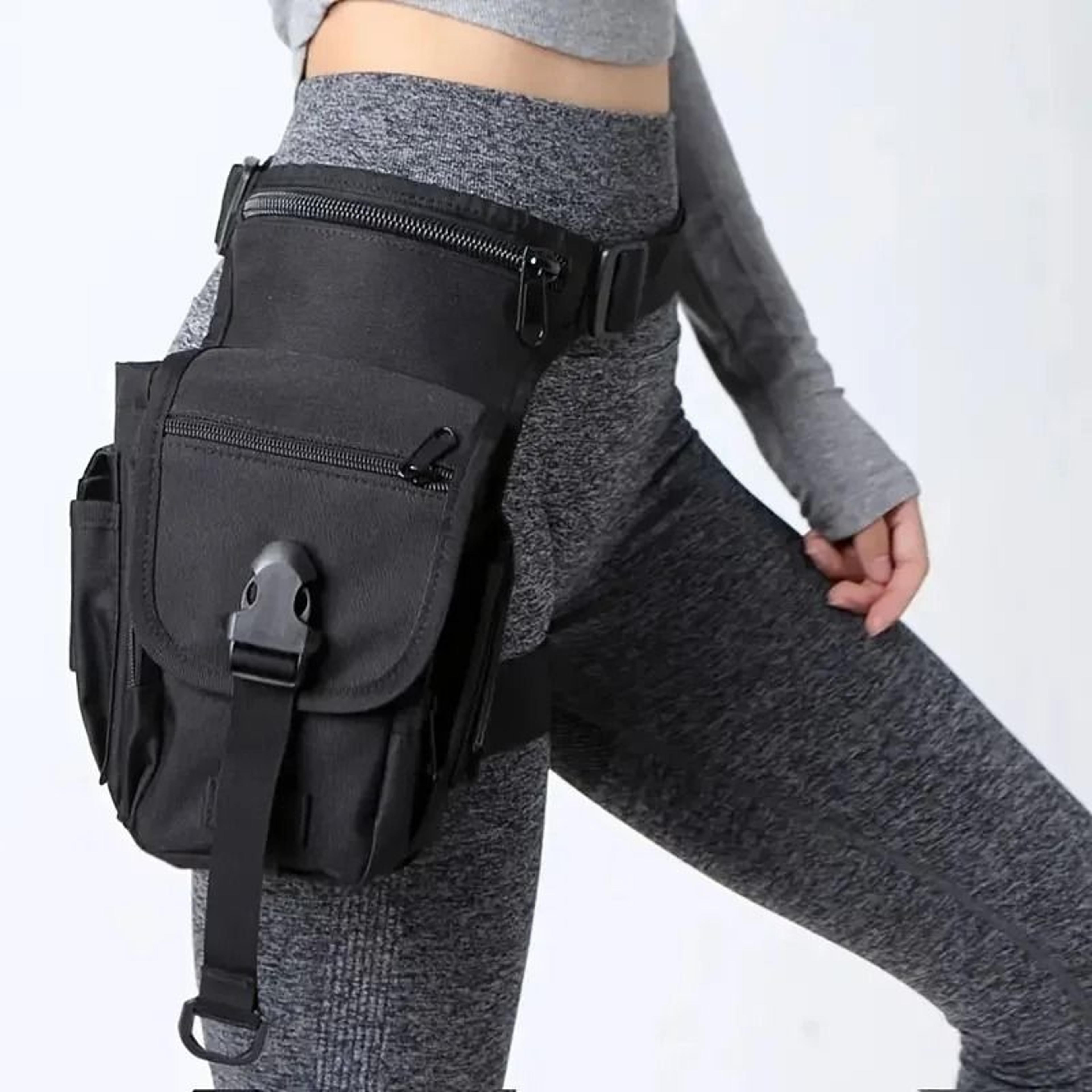multifunctional oxford fabric outdoor cycling & fishing leg pack - water-resistant sports drop-leg waist bag