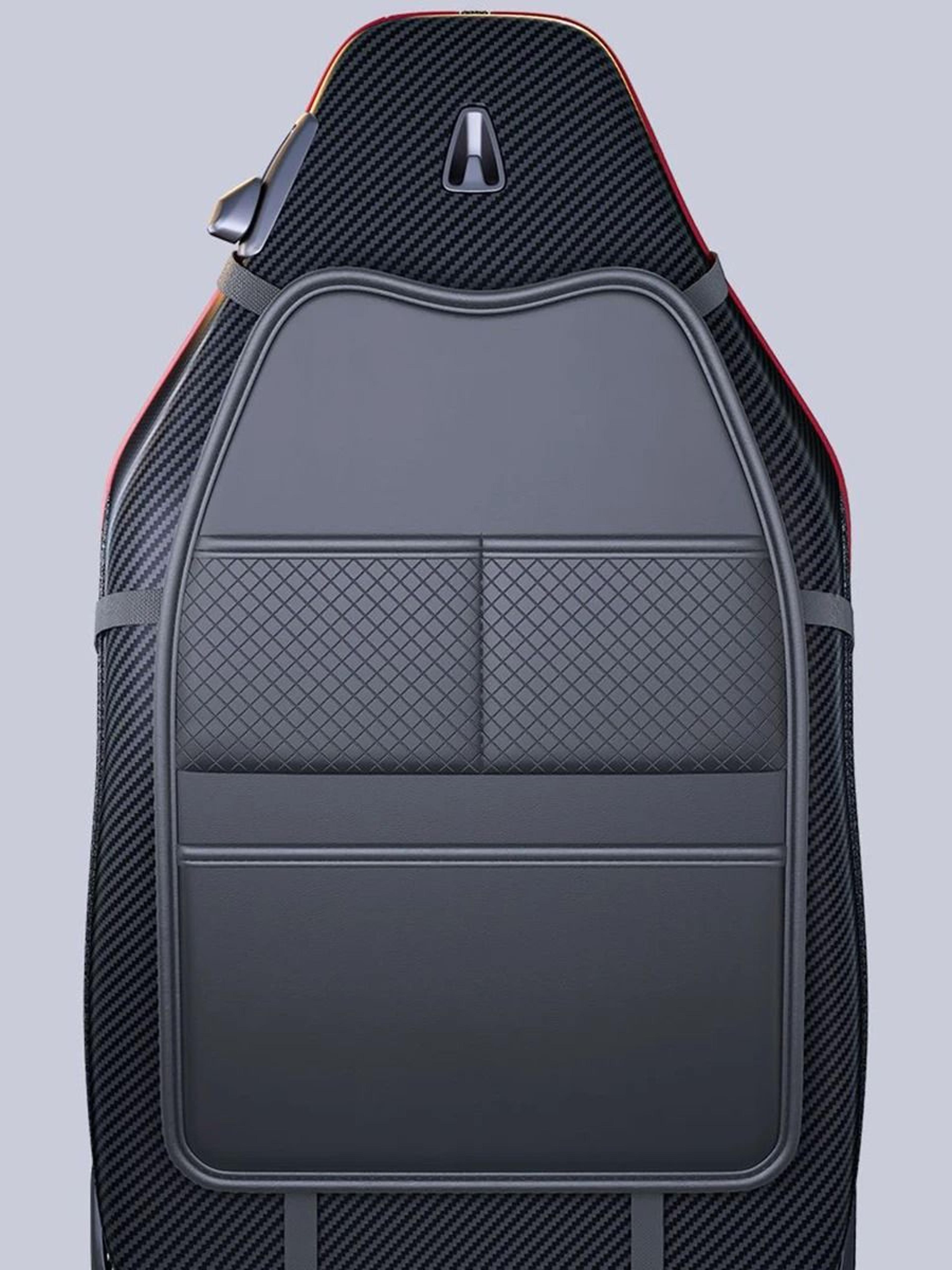 PU Leather Car Seat Back Kick Proof Pad With Pocket  Tablet Holder For Kids 3