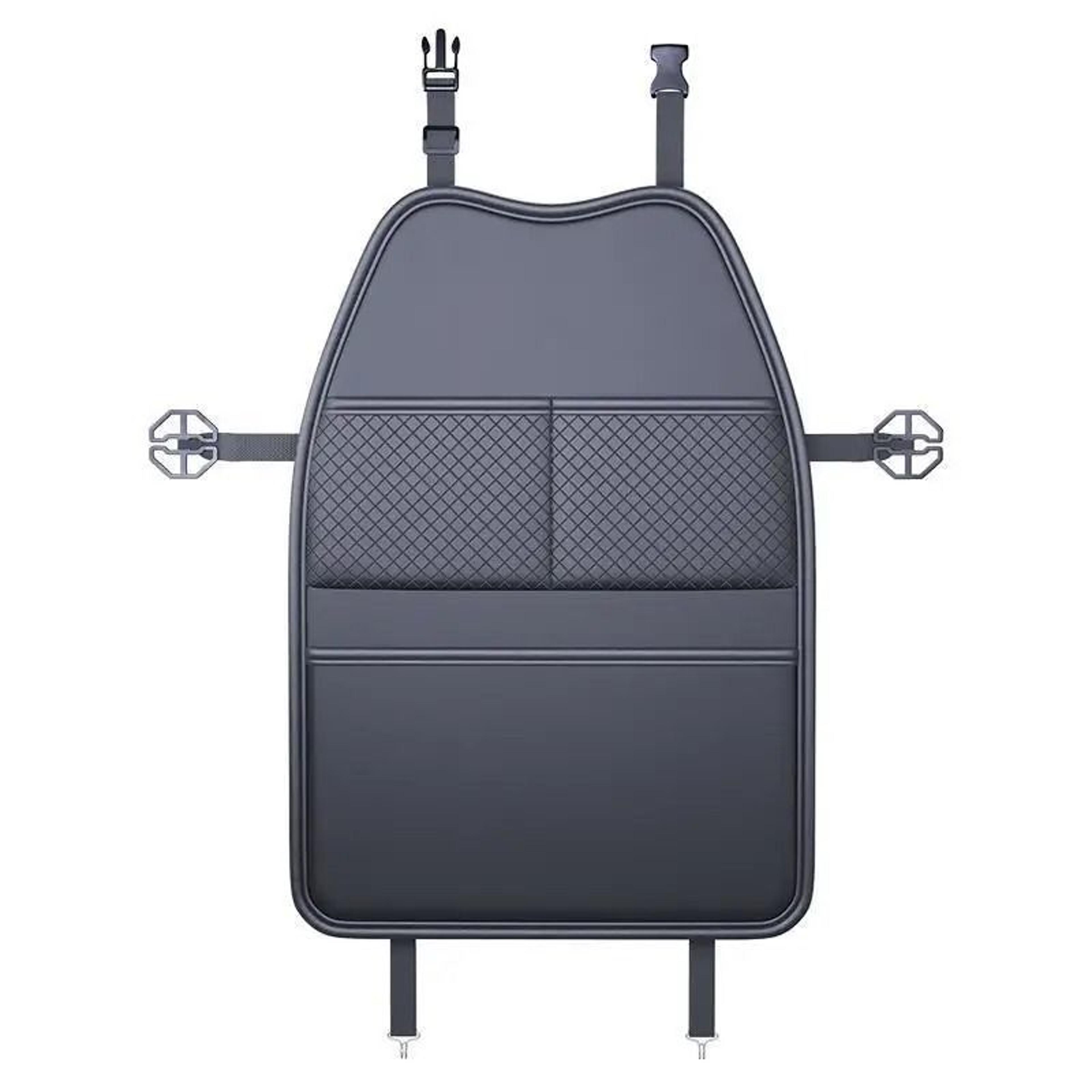 PU Leather Car Seat Back Kick Proof Pad With Pocket  Tablet Holder For Kids 6