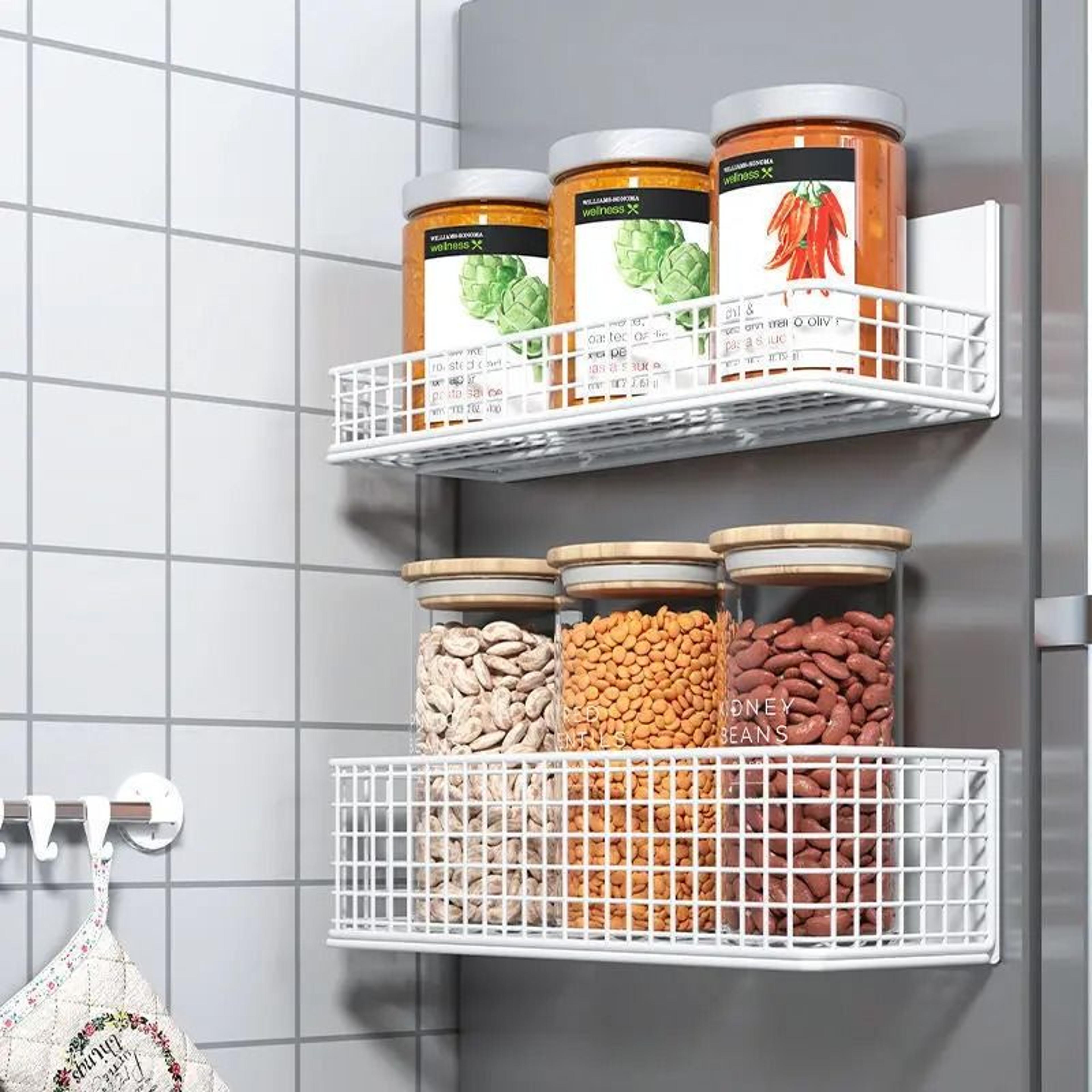 Strong Magnetic Spice Rack  NoDrill Refrigerator  Microwave Storage Organizer 1