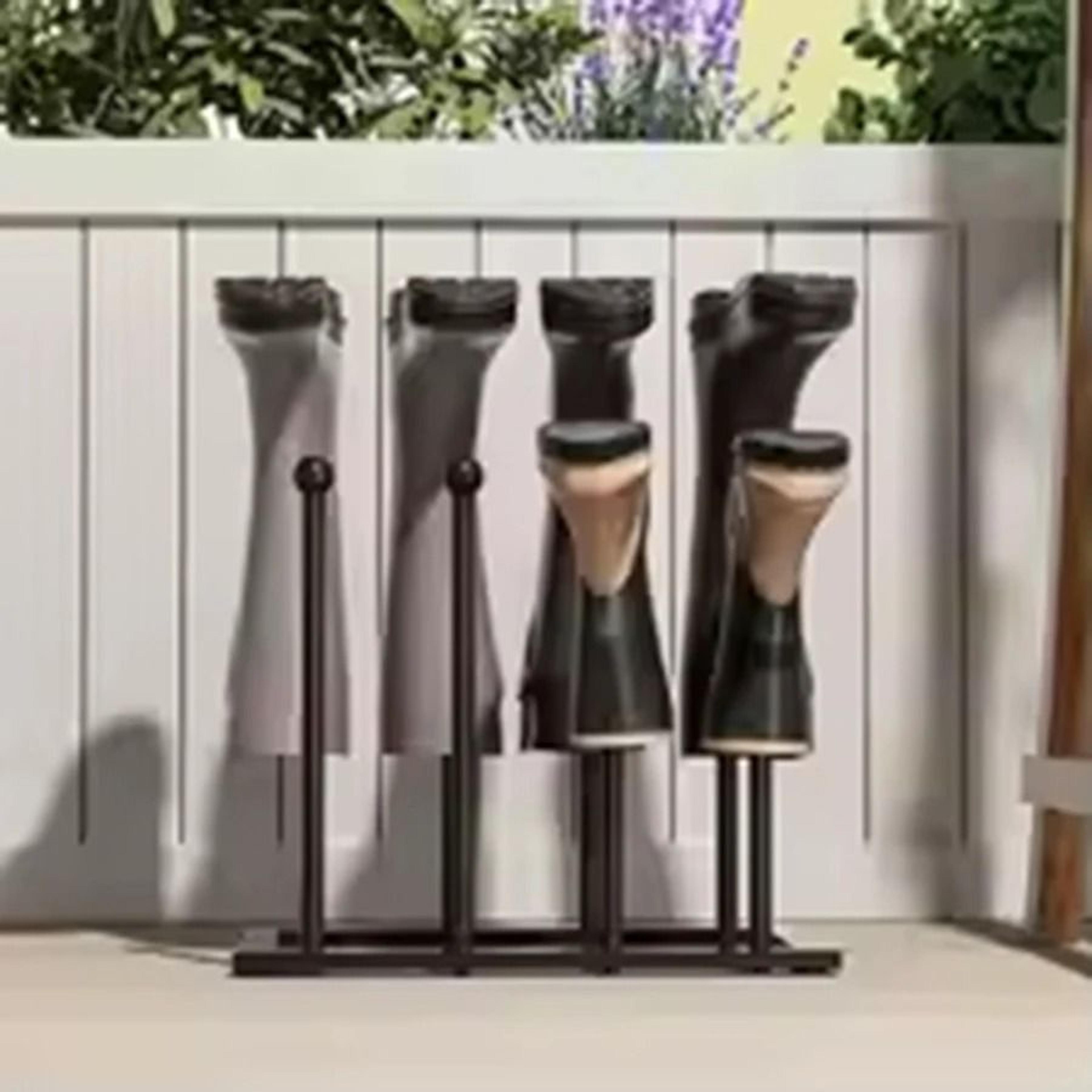 Vertical Metal Boot Rack  Tall Boot Drying Organizer For Entryway  Closet 1