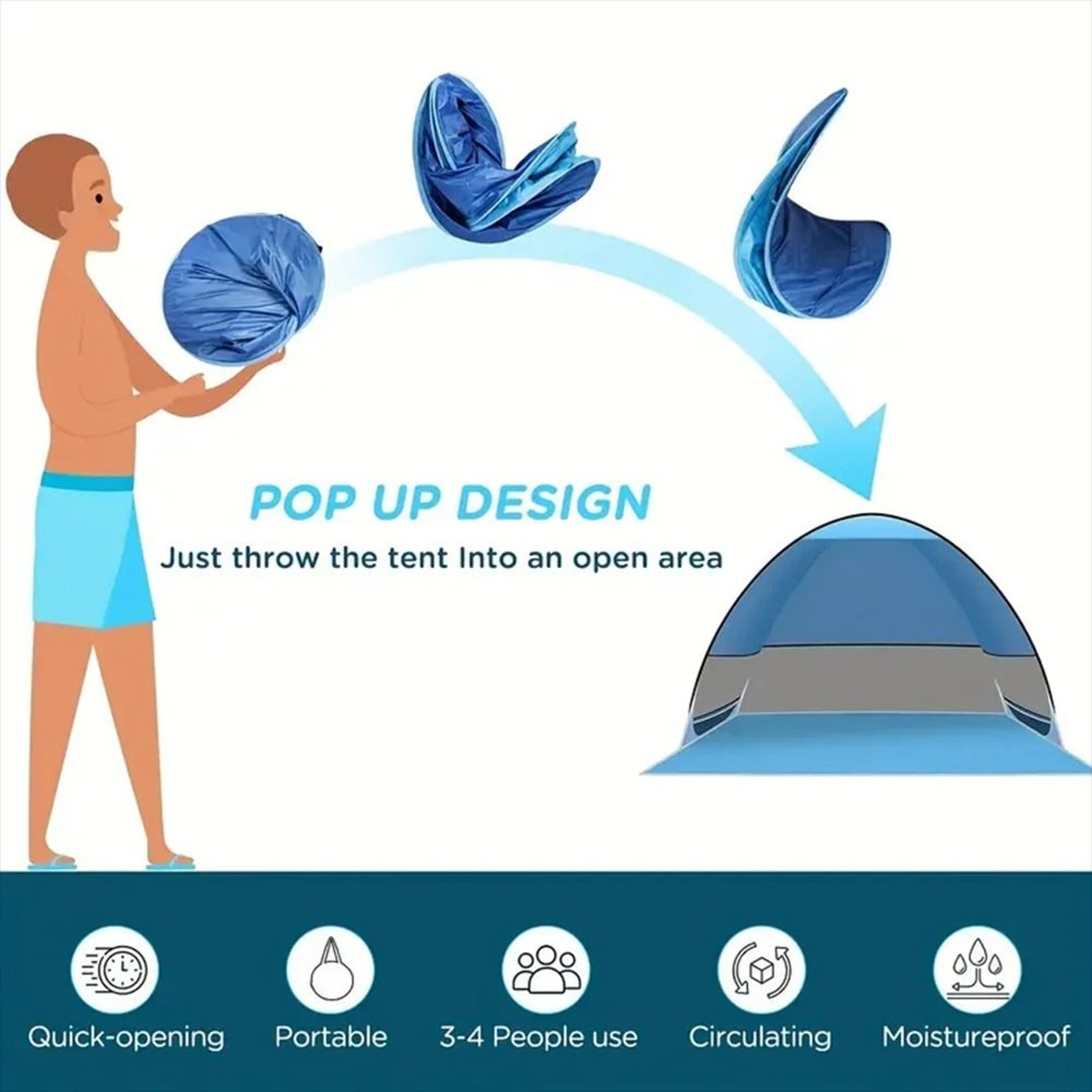 Quick SetUp Pop Up Beach Tent  Portable Sun Shade Shelter  Camping Canopy 1