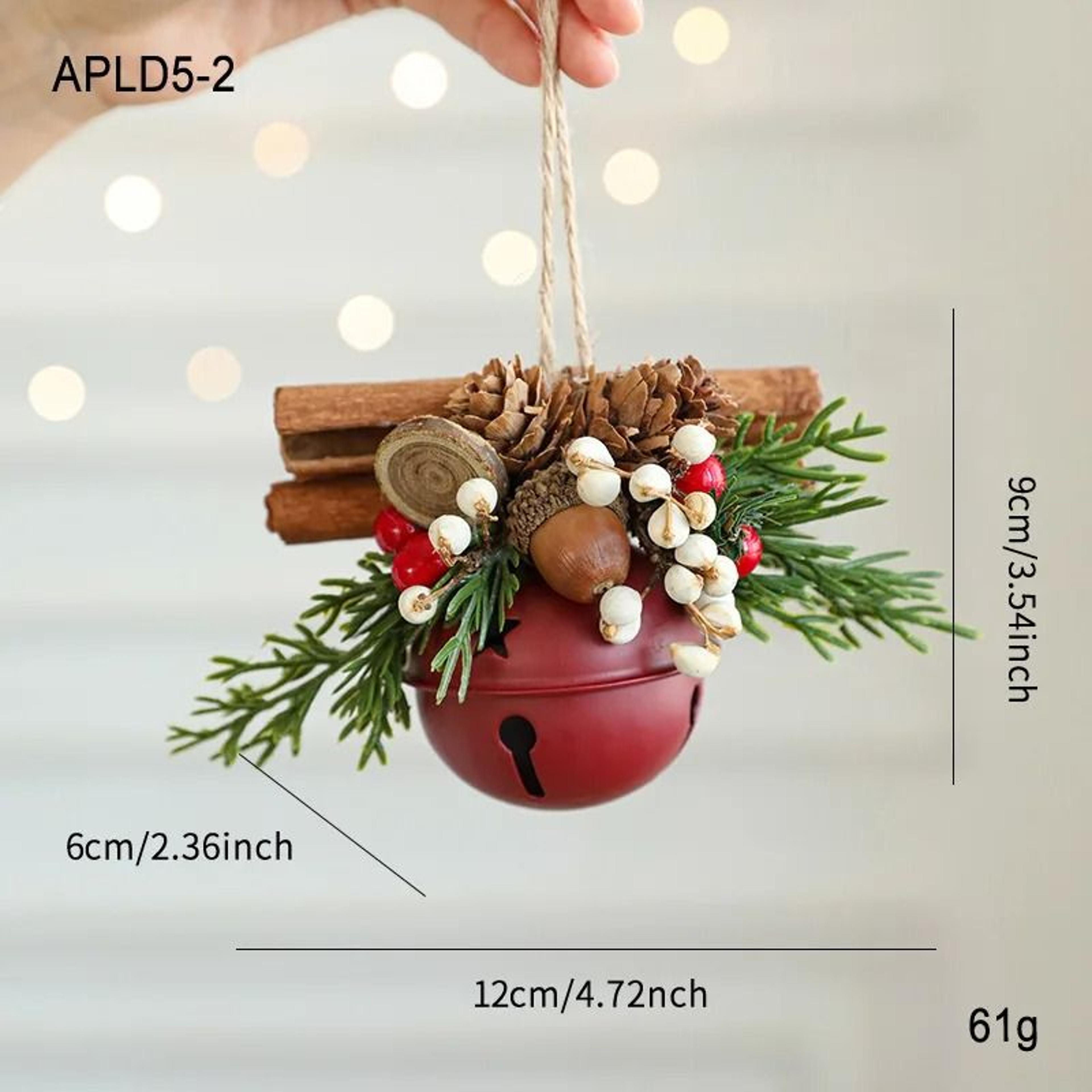 Christmas Bell Antlers Bow  Pinecone Mixed Pendant  Festive Tree Window Showcase  Car Hanging Decor 7