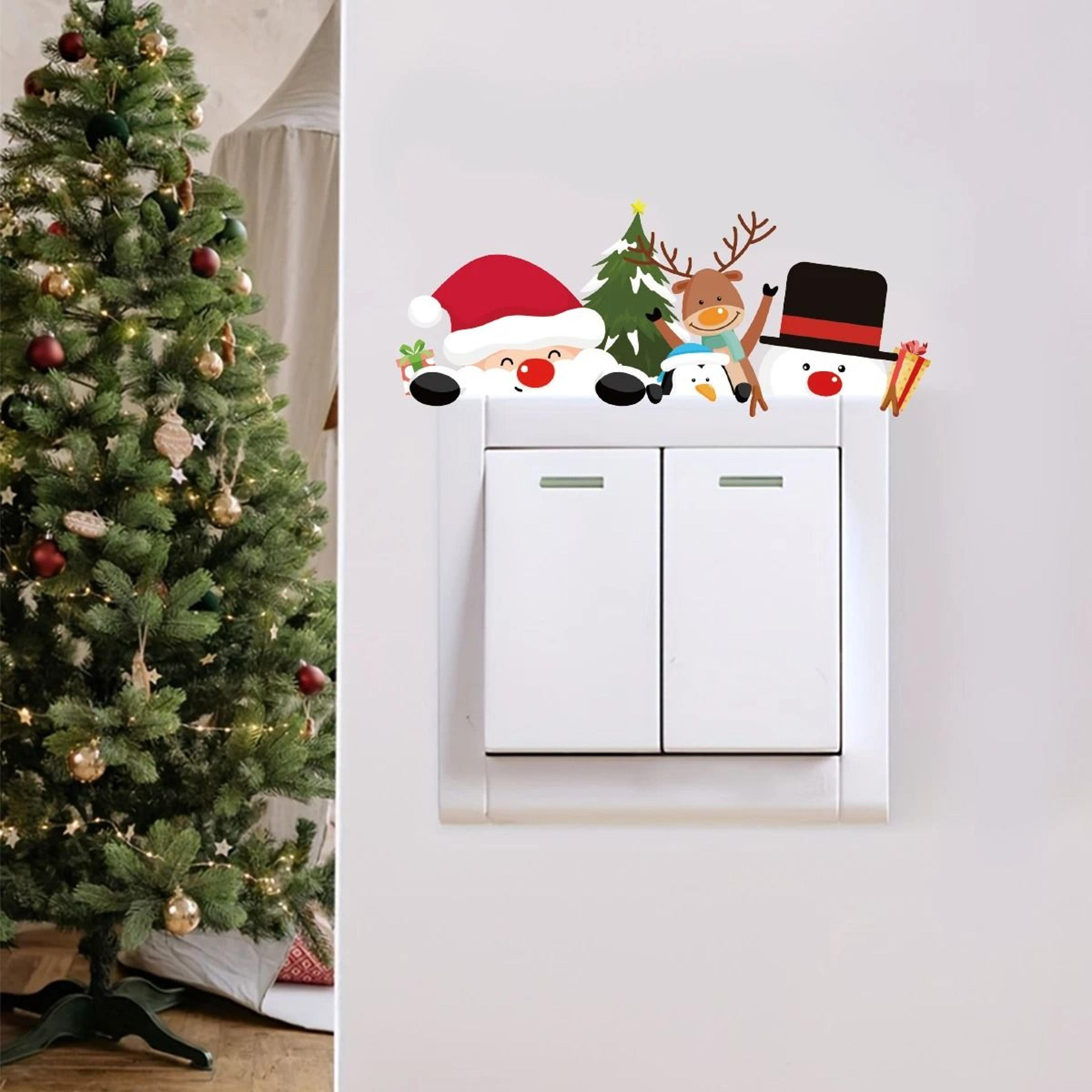 4Pcs Christmas Wall Switch Decal Set  Festive Santa  Elk Holiday Light Switch Covers 2