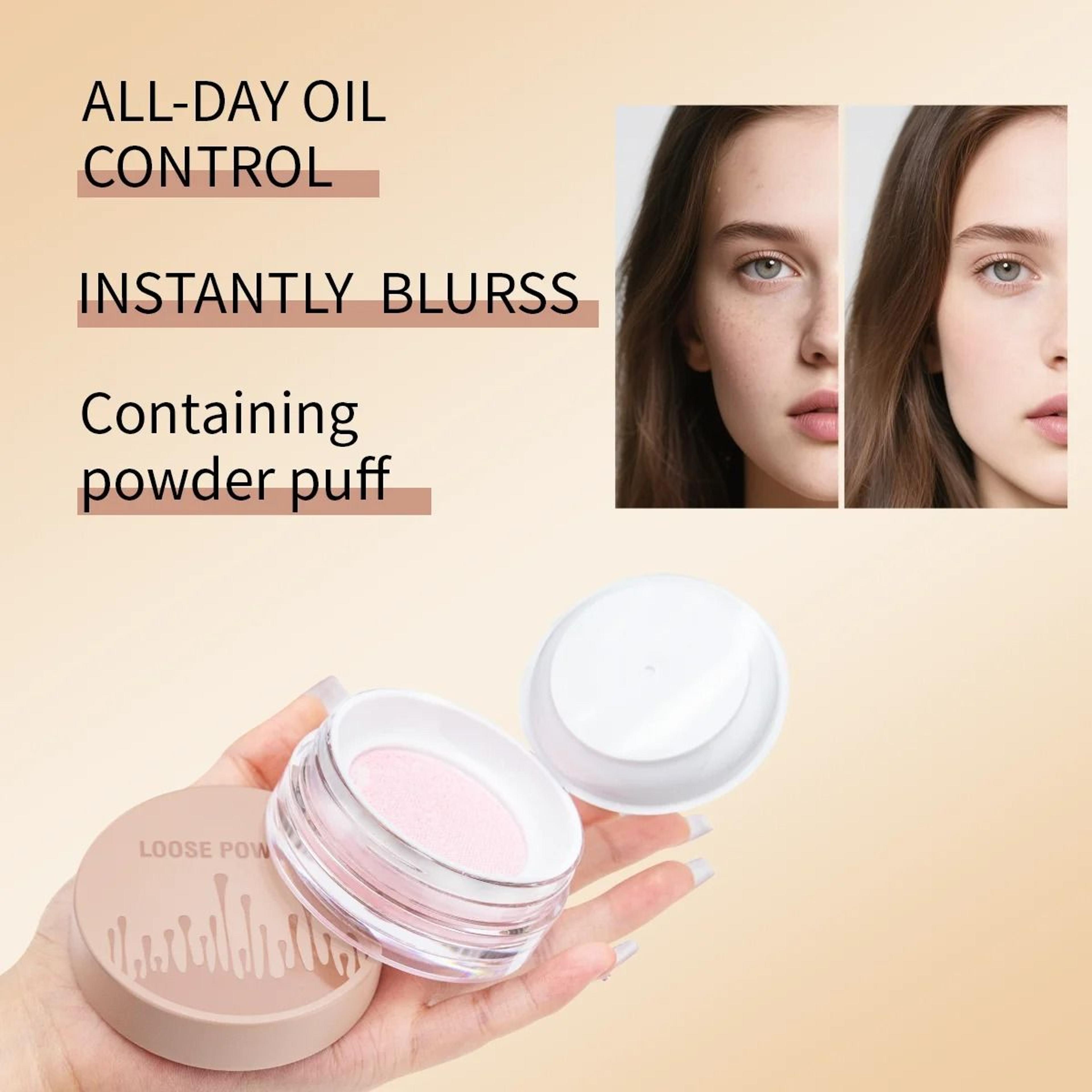 5Color OilControl Loose Setting Powder  PoreBlurring LongLasting Matte Finish 4