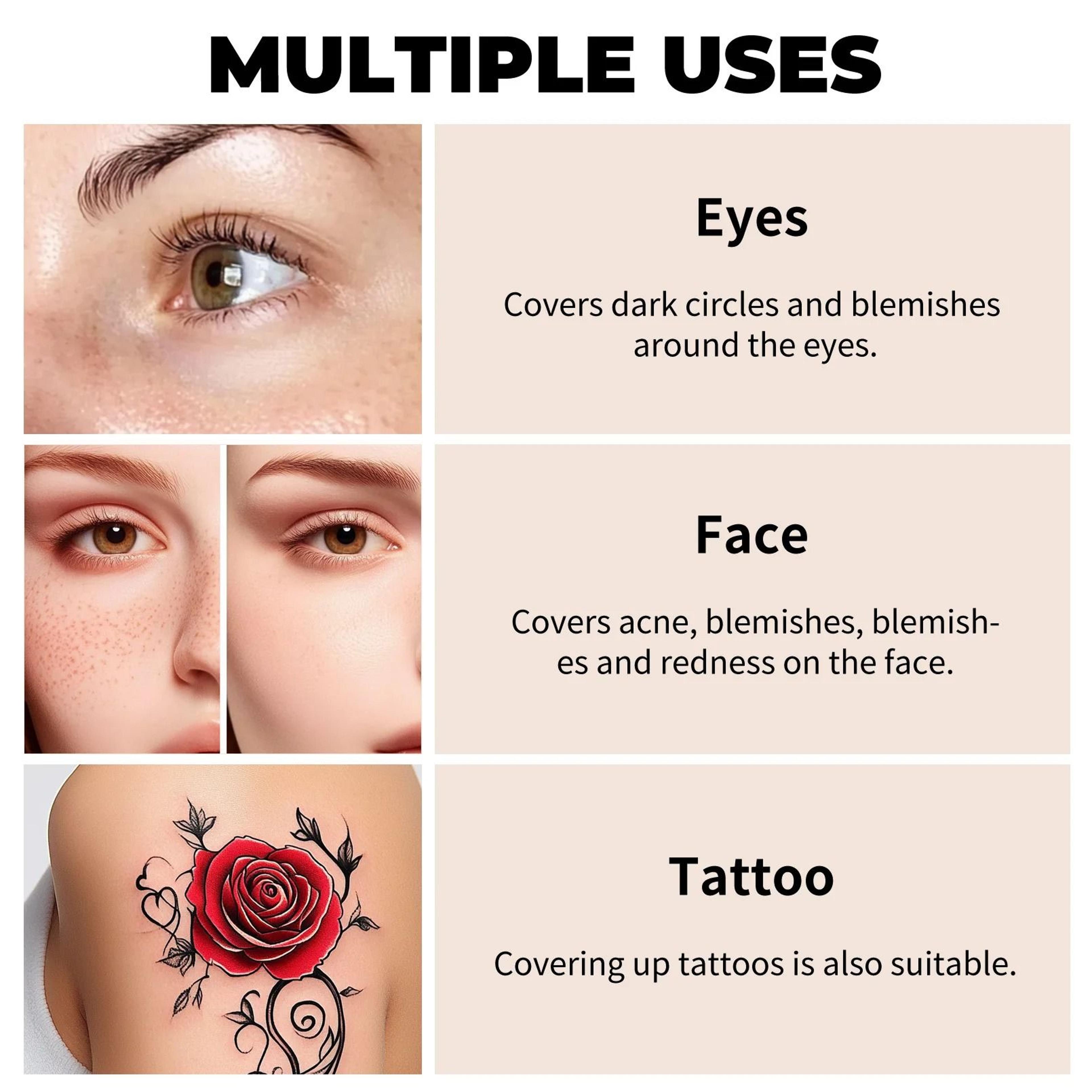 Waterproof Full Coverage Tattoo  Scar Concealer  Natural Finish Body Foundation For All Skin Tones 4