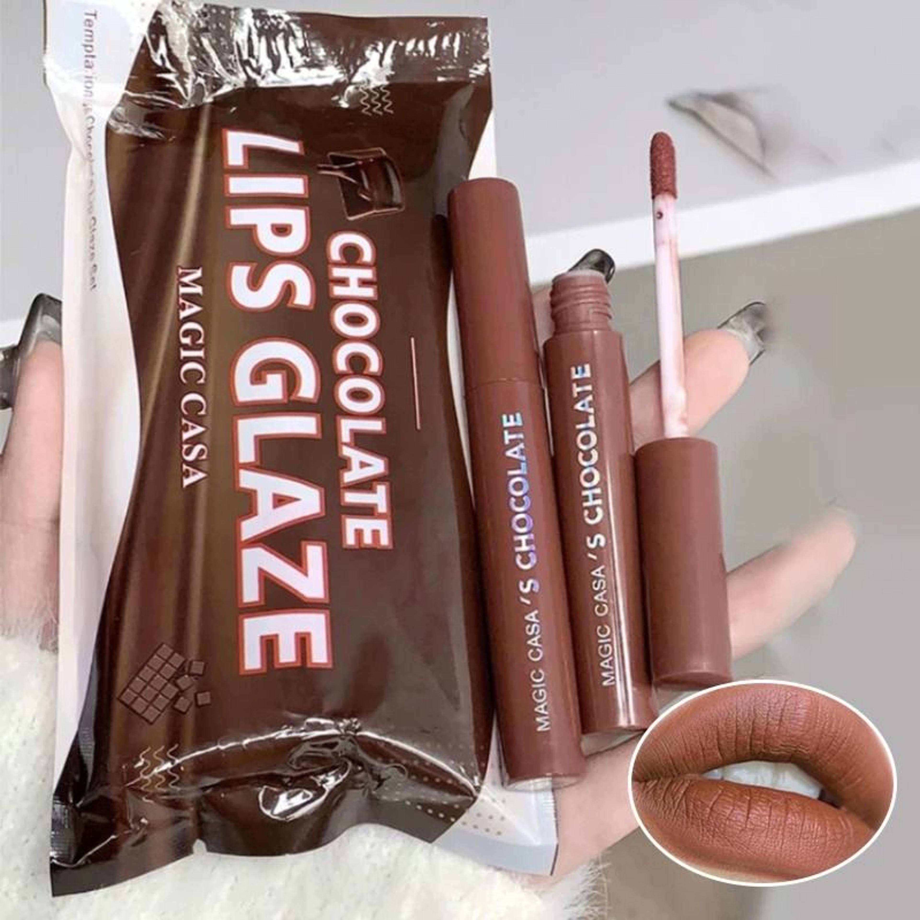 Chocolate 5Piece Matte Lip Glaze Set  Velvet Mist Liquid Lipstick Pack For Girls  Students 0