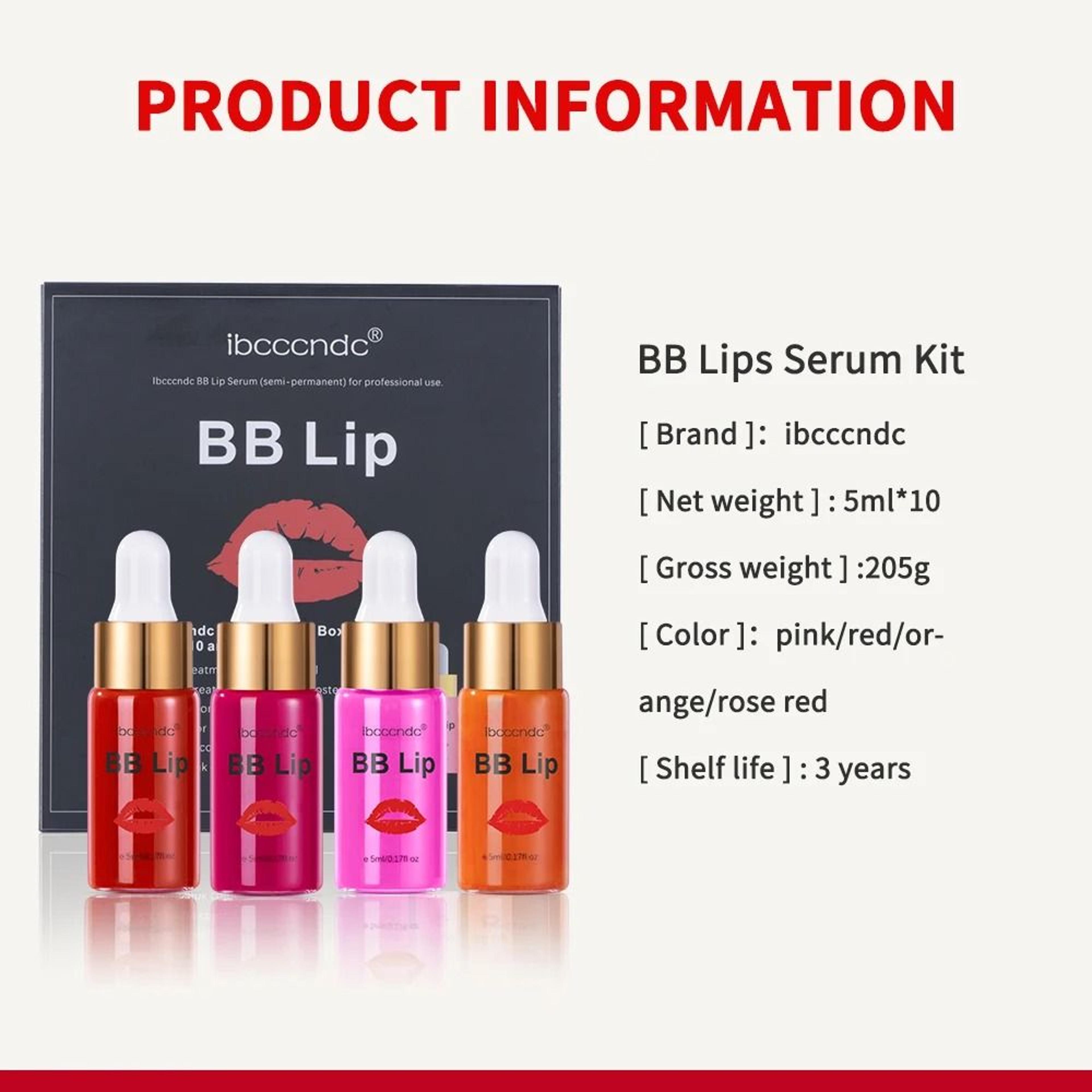 Korean BB Lips Ampoule Serum Starter Set  SemiPermanent Tinted Gloss Pigment Kit 2