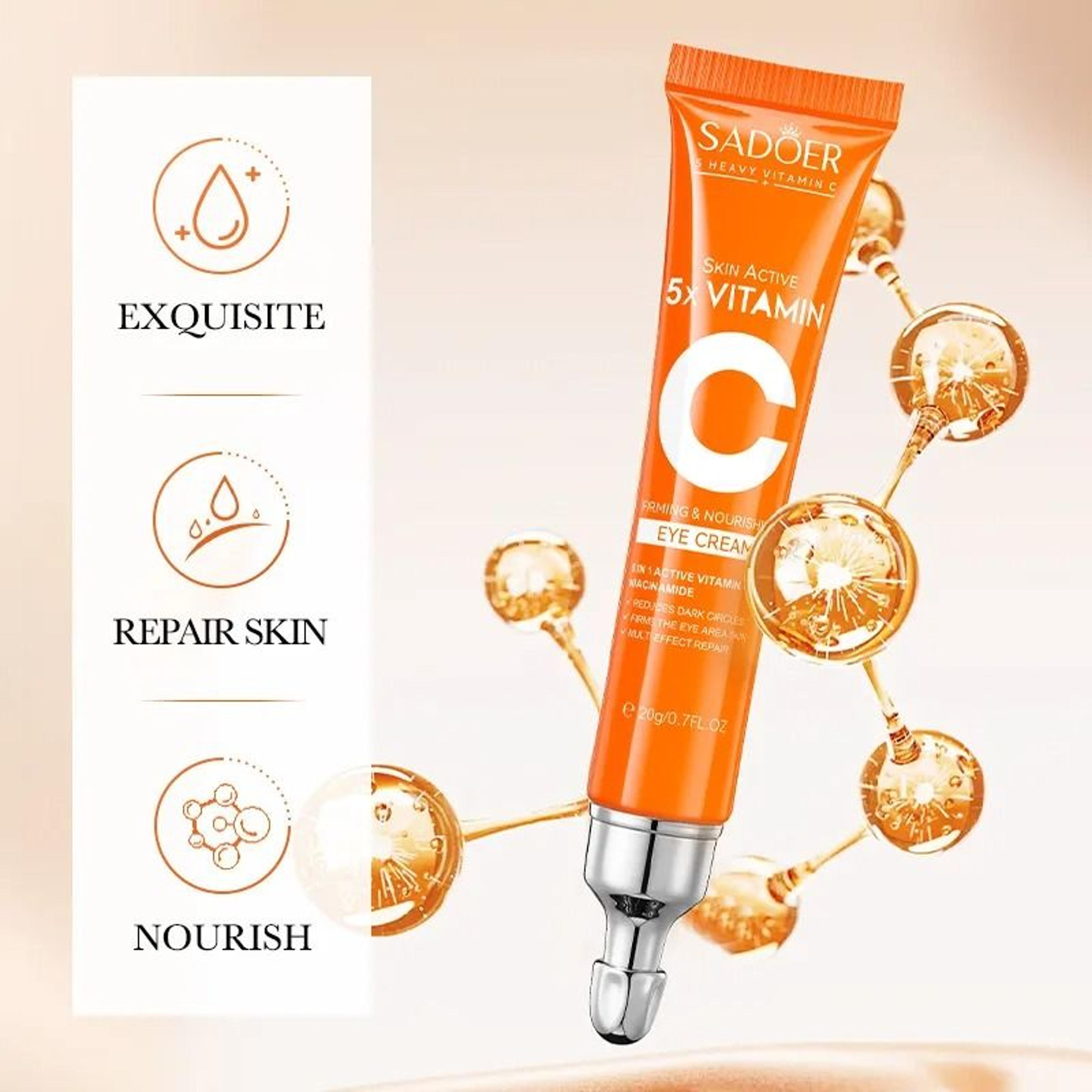 SADOER Vitamin C Brightening Eye Cream  AntiDark Circles Eye Bag  Firming Care 2