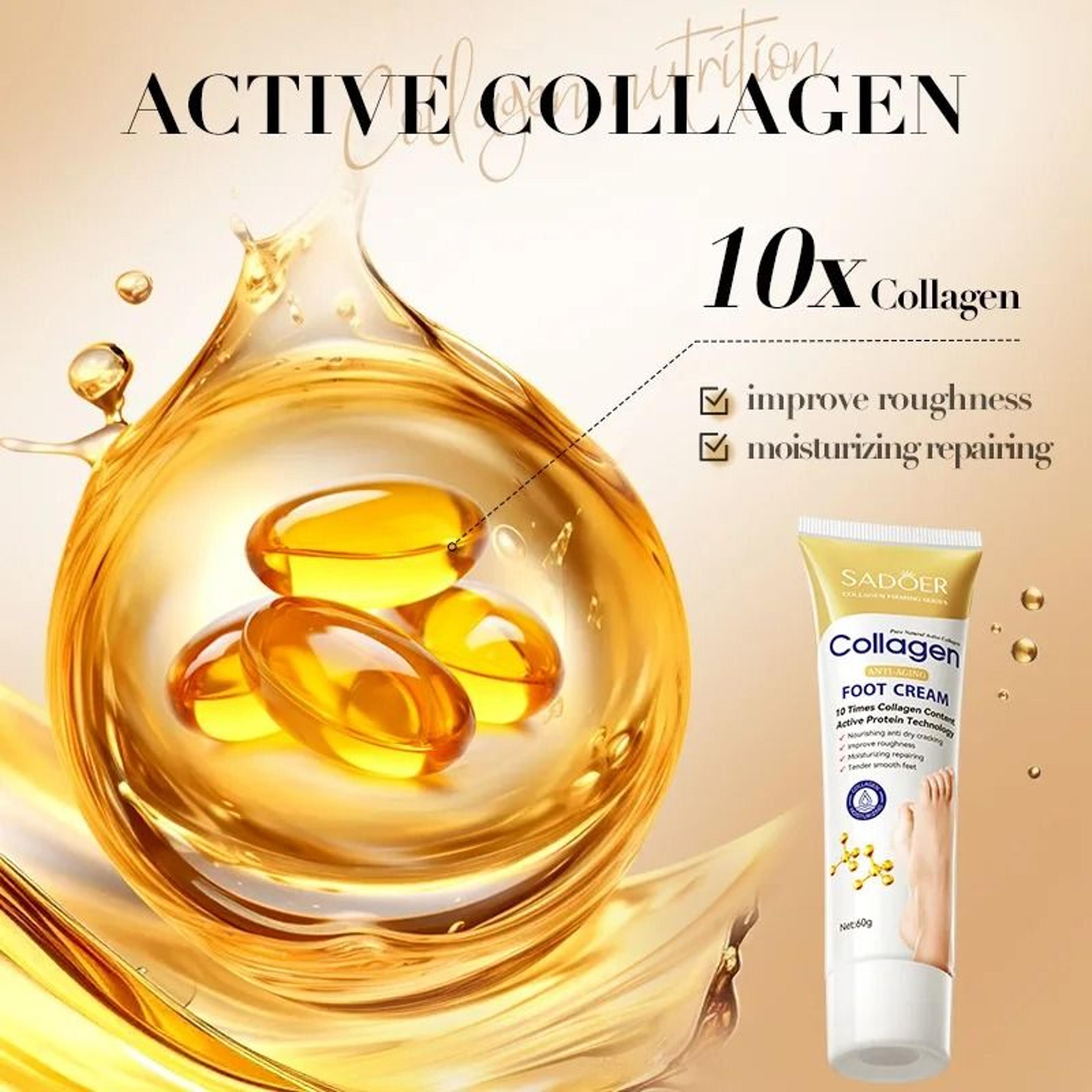 SADOER Collagen Nourishing Foot Cream  Deep Moisturizing Hydrating  Heel Repair Cream 3