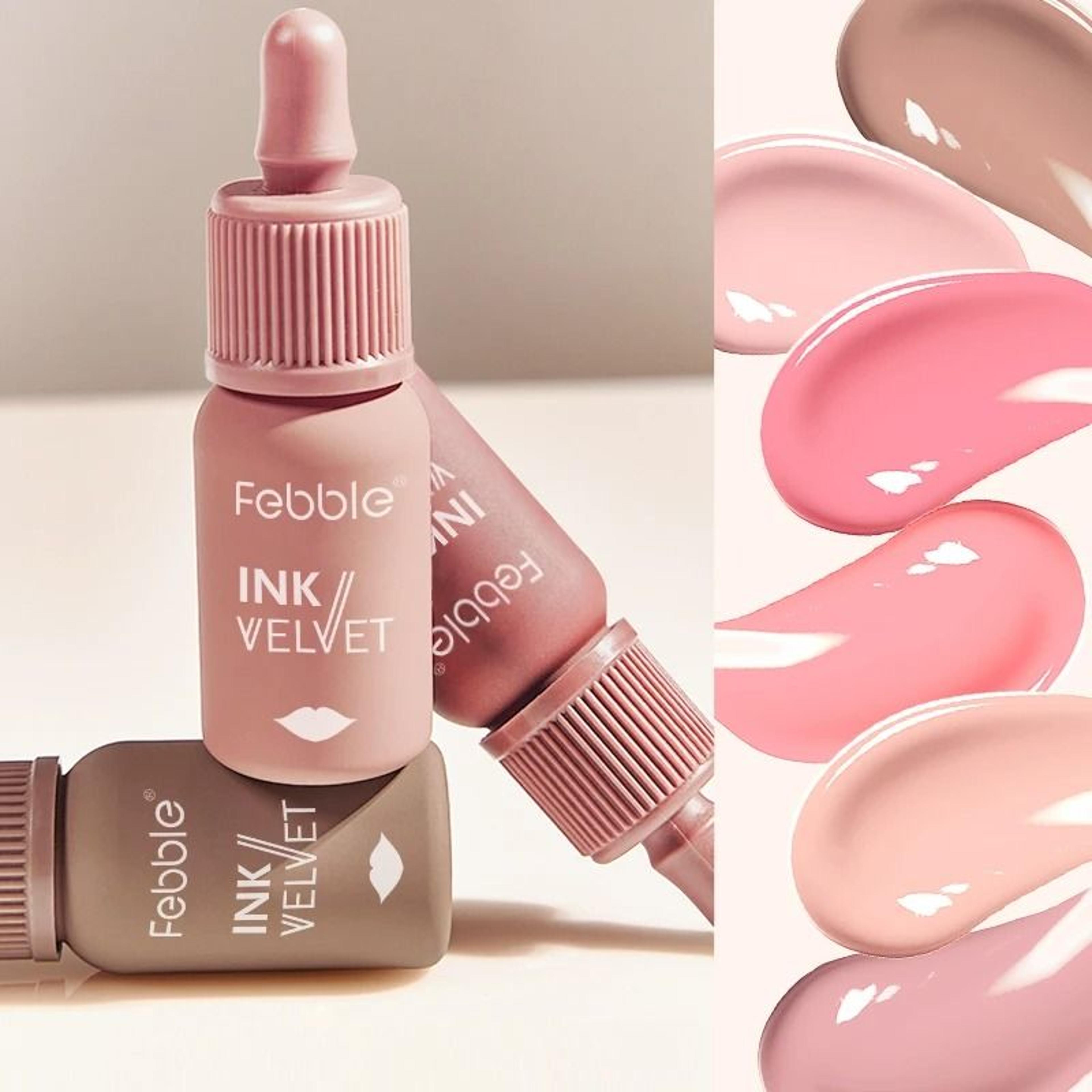 febble 6-color nude velvet matte liquid lipstick set - long-lasting autumn/winter lip cosmetics